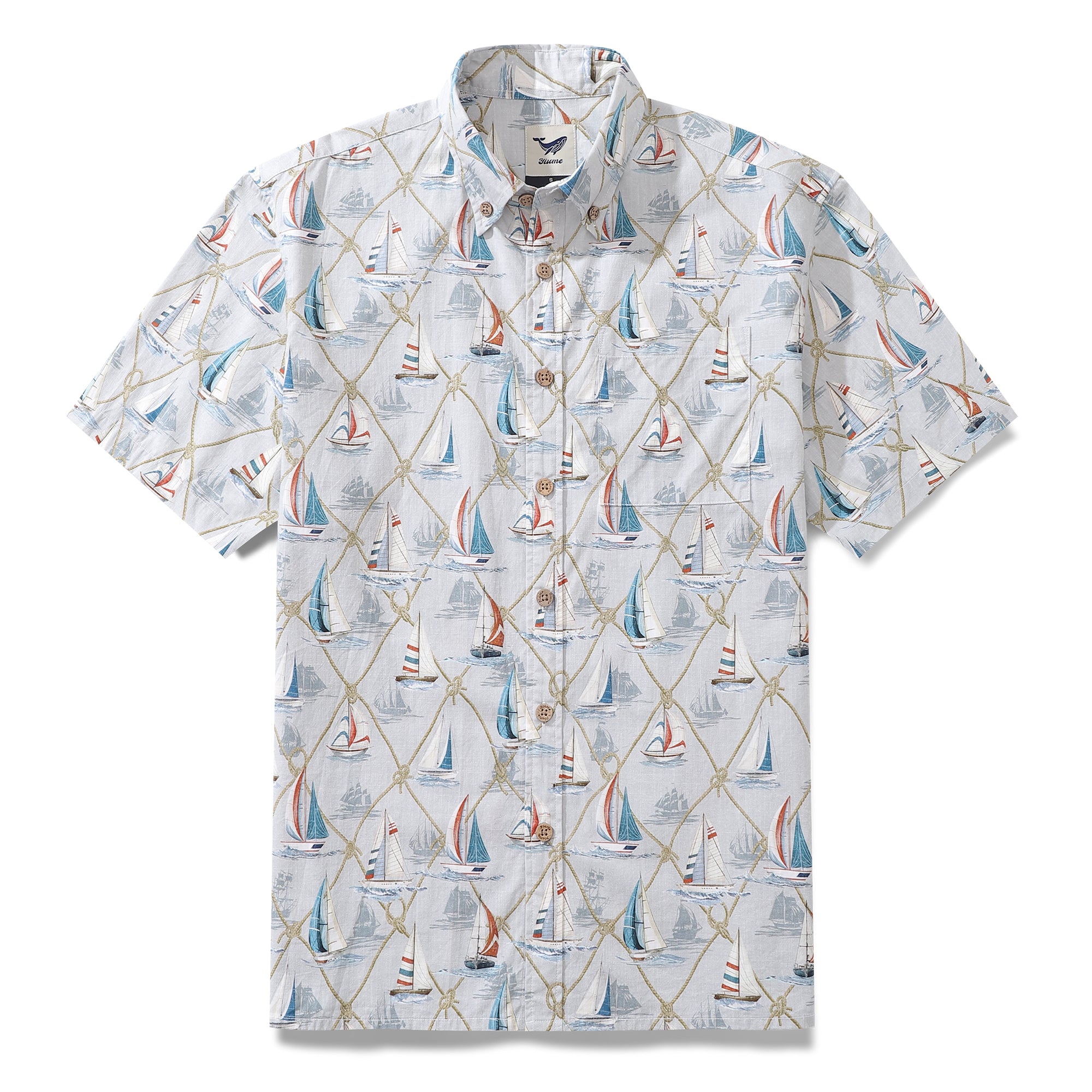 Men's Hawaiian Shirt Aloha Adventure Print Cotton Button-down Short Sleeve Aloha Shirt