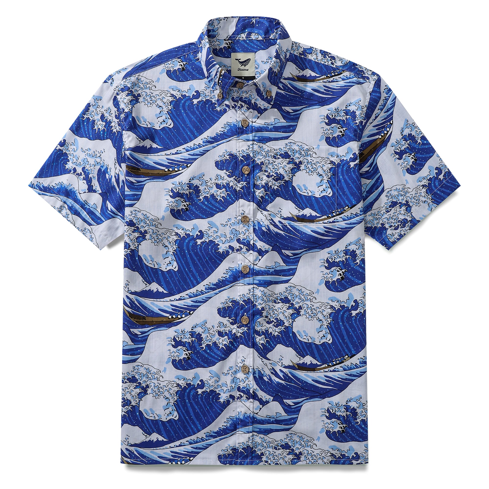 Camisa hawaiana para hombre Ocean Waves japonesa Ukiyo-e camisa Aloha de manga corta