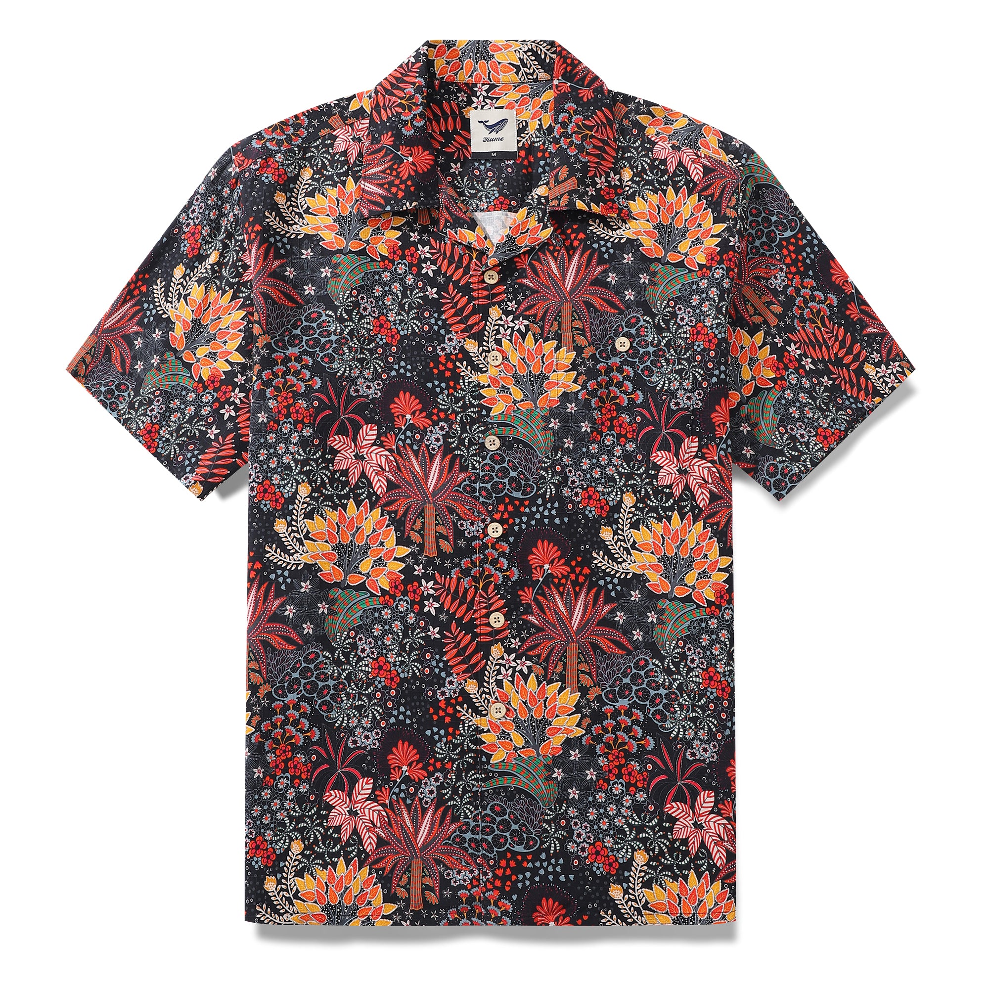 Men's Hawaiian Shirt Quirky Plants Print Camp collar Short Sleeve Aloha Shirt - Silk