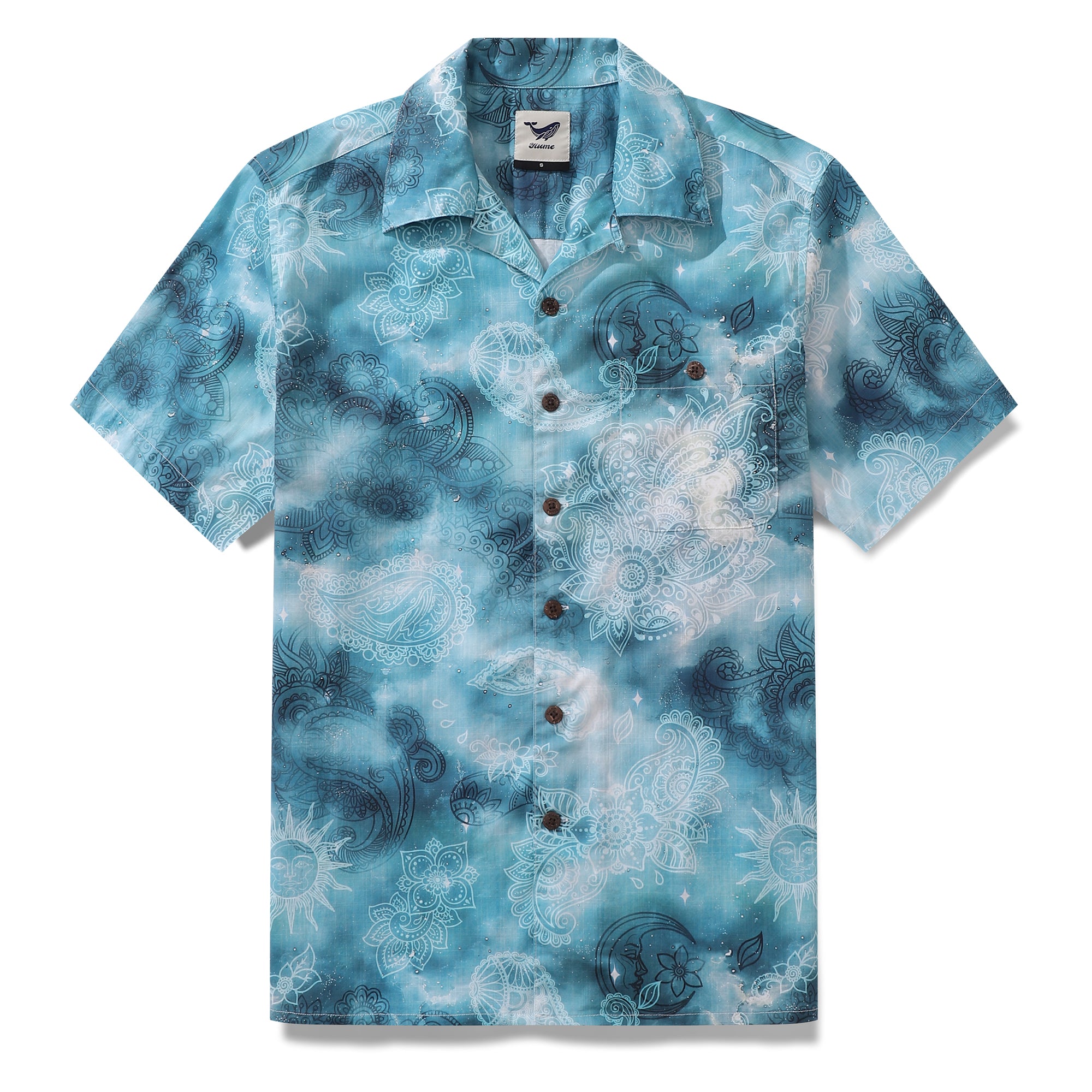 Hawaiian Shirt For Men A Paisley Dream Print Shirt Camp Collar 100% Cotton Shirt