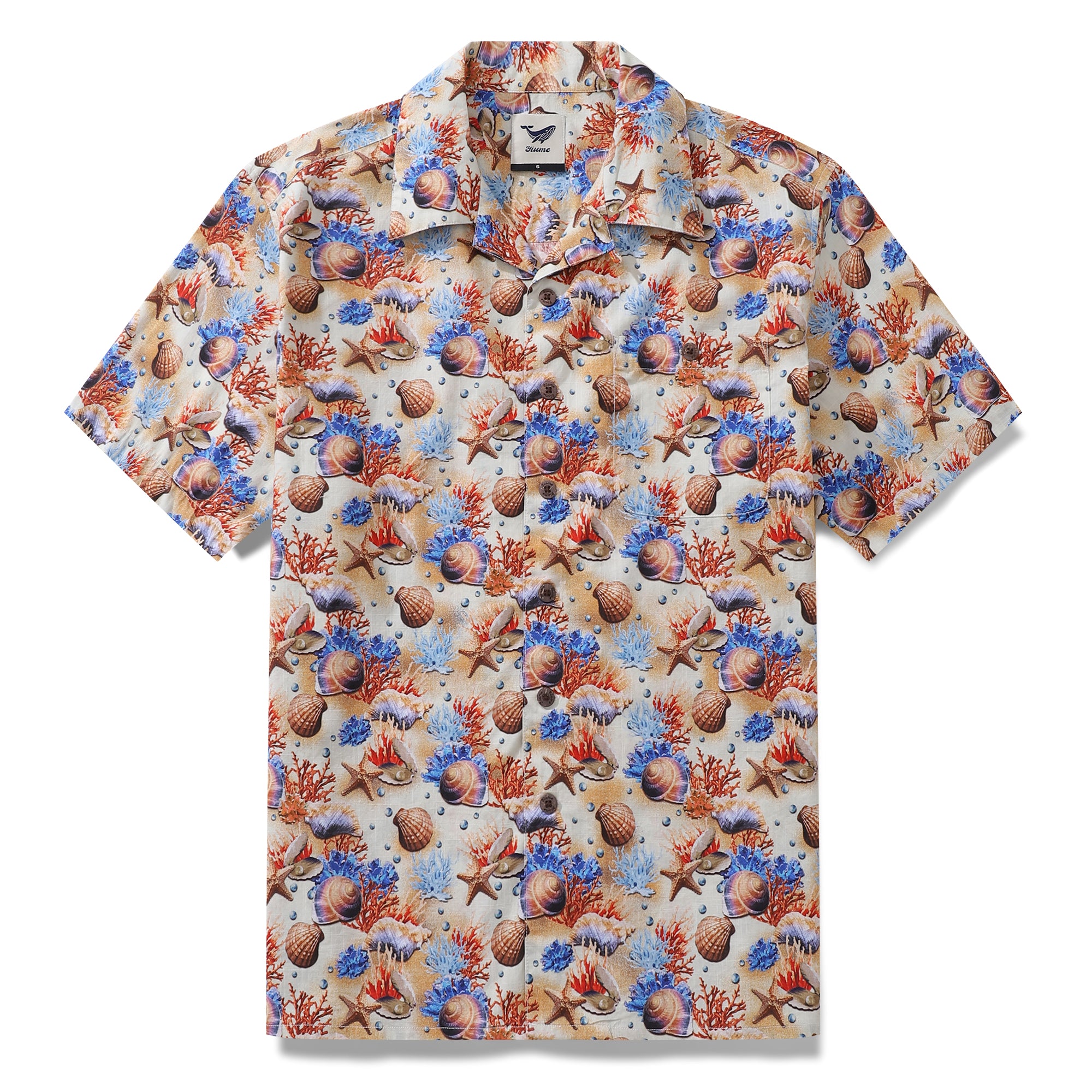 Hawaiian Shirt For Men Secrets of the Sea Shirt Camp Collar 100% Cotton