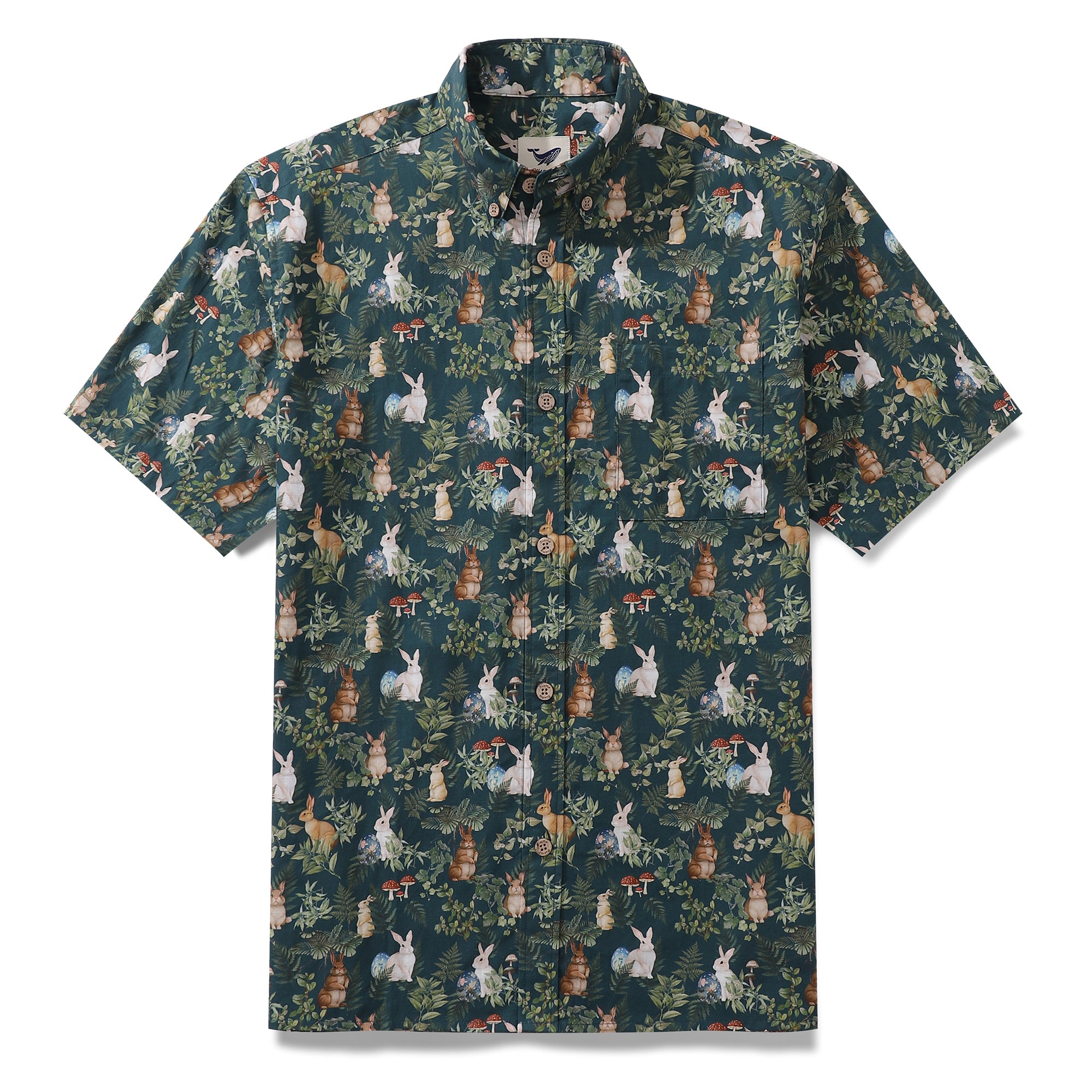 Men's Hawaiian Shirt The descent of life Print Cotton Button-down Short Sleeve Aloha Shirt