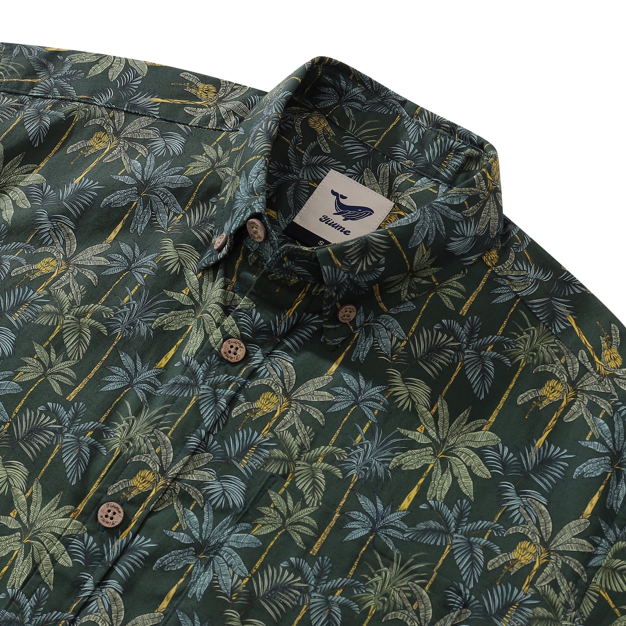 1950s Tropical Hawaiian Shirt For Men Rainforest Print Cotton Button D ...