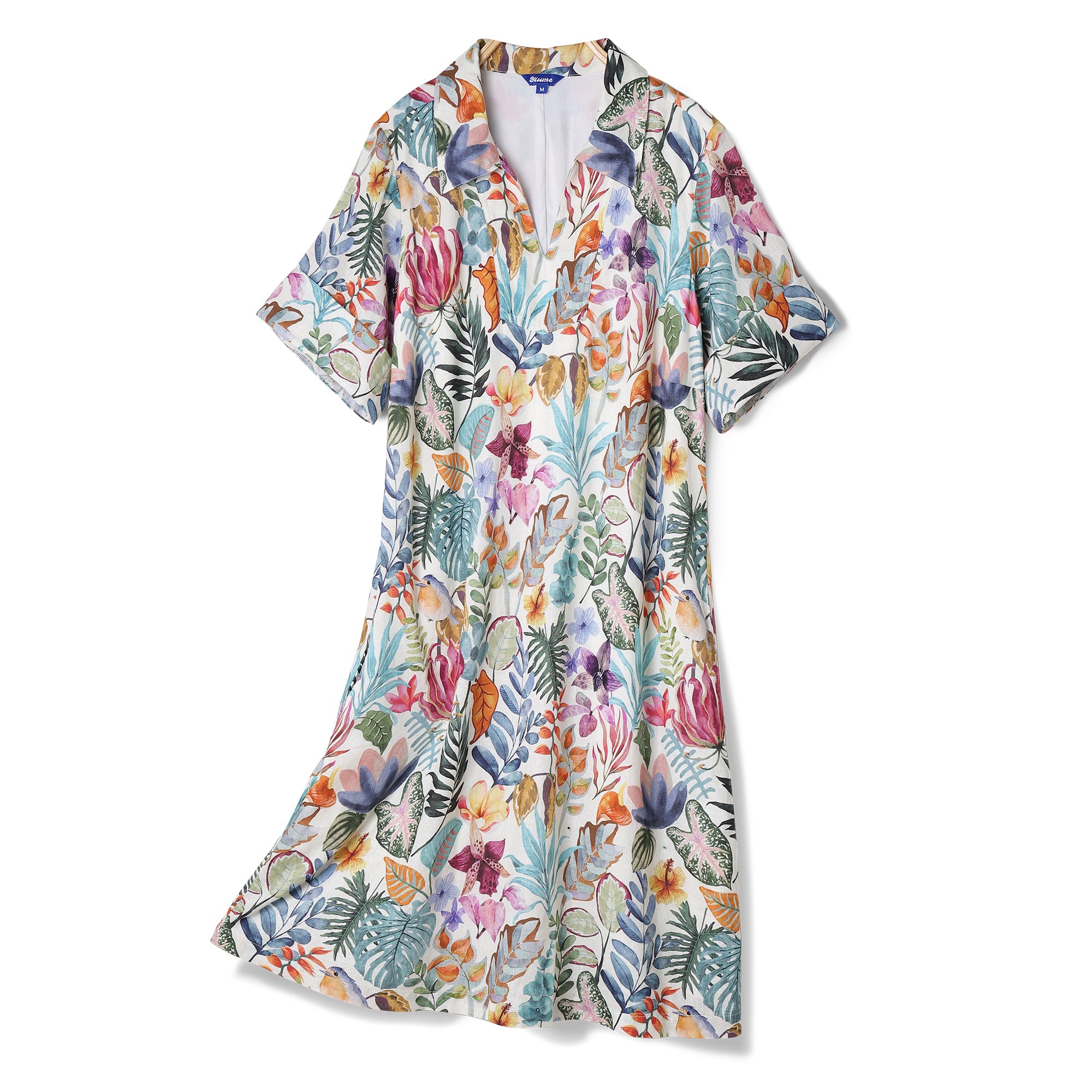 Hawaiian Dress For Women Tropical Vacation Dress Afternoon Garden V-Neck Dress Afternoon Garden Dress