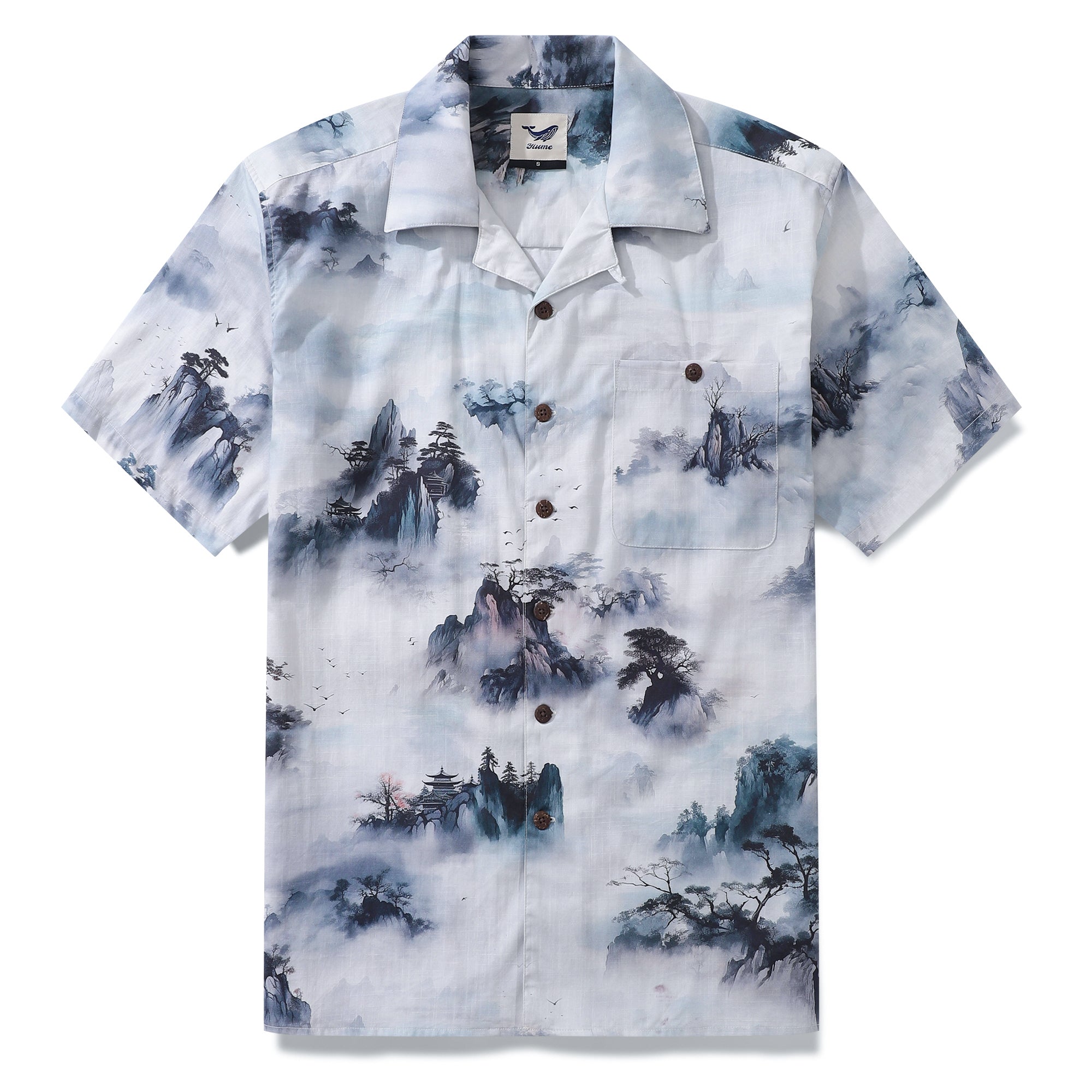 Hawaiian Shirt For Men The Land of Nowher Shirt Camp Collar 100% Cotton