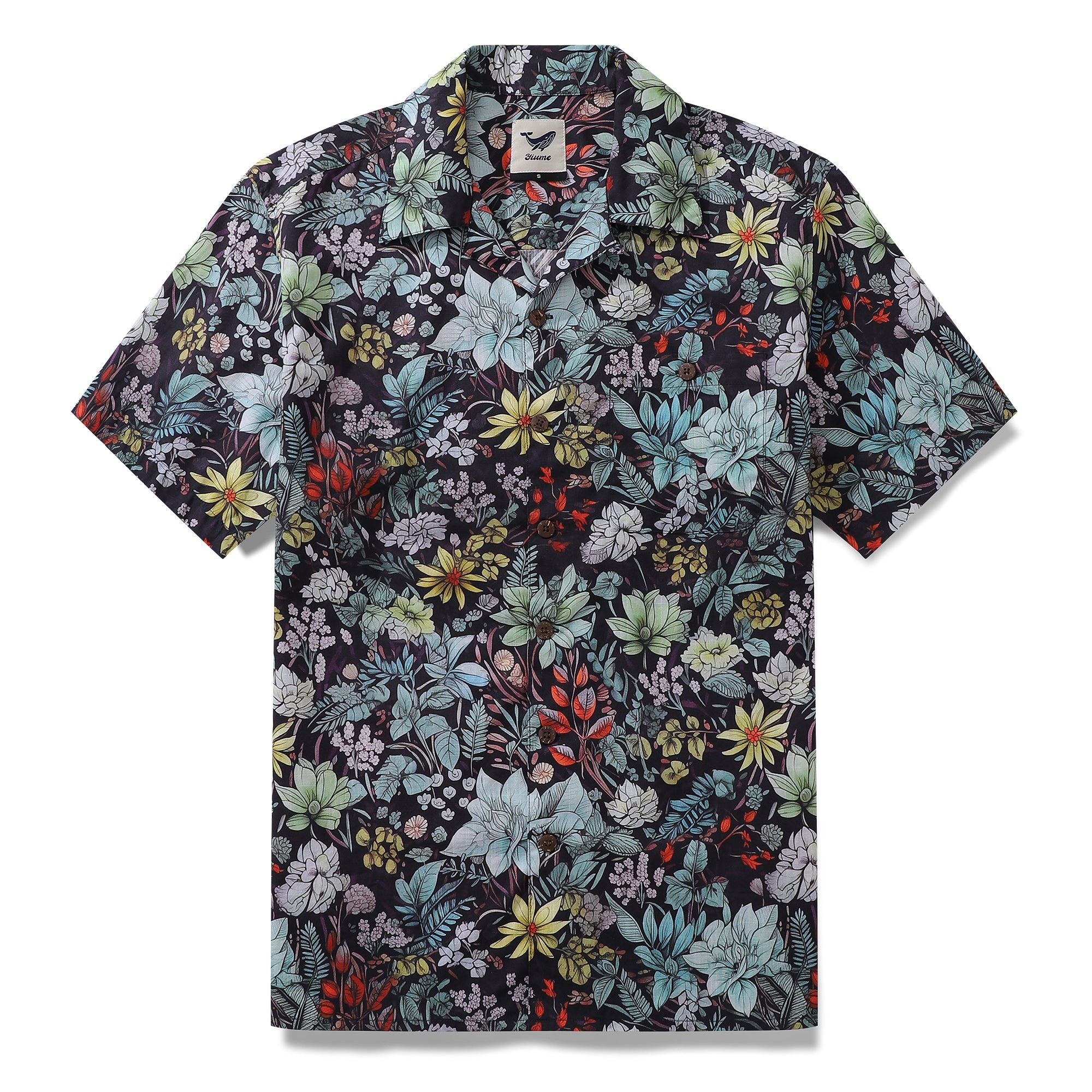 Hawaiian Shirt For Men Flowering Shrubs Shirt Camp Collar 100% Cotton