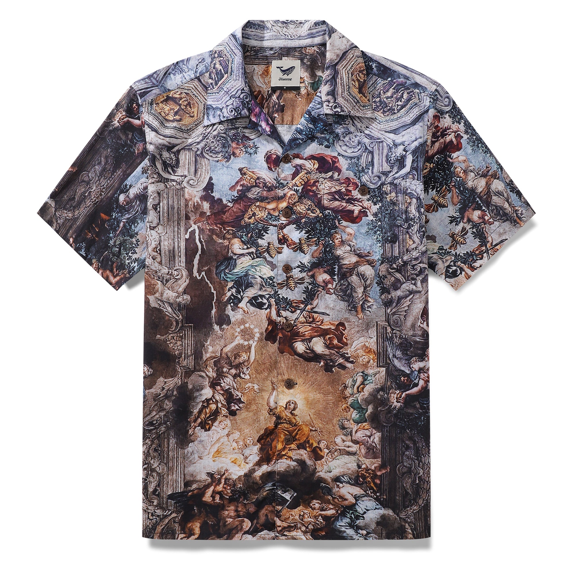 Hawaiian Shirt For Men Allegory of Divine Providence and Barberini Power Print Shirt Camp Collar 100% Cotton Shirt