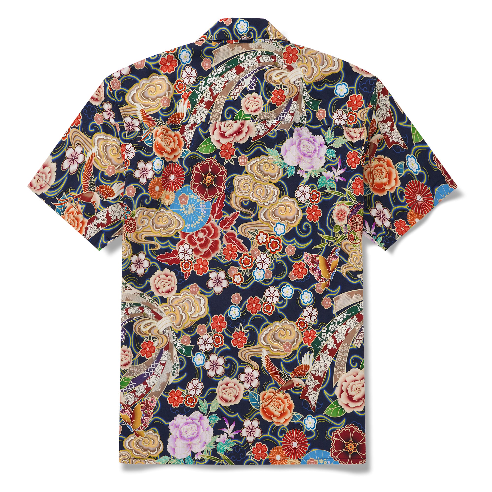 Collier de camp à manches courtes pour hommes à manches courtes 100% Coton jaune Aloha Floral Breeze