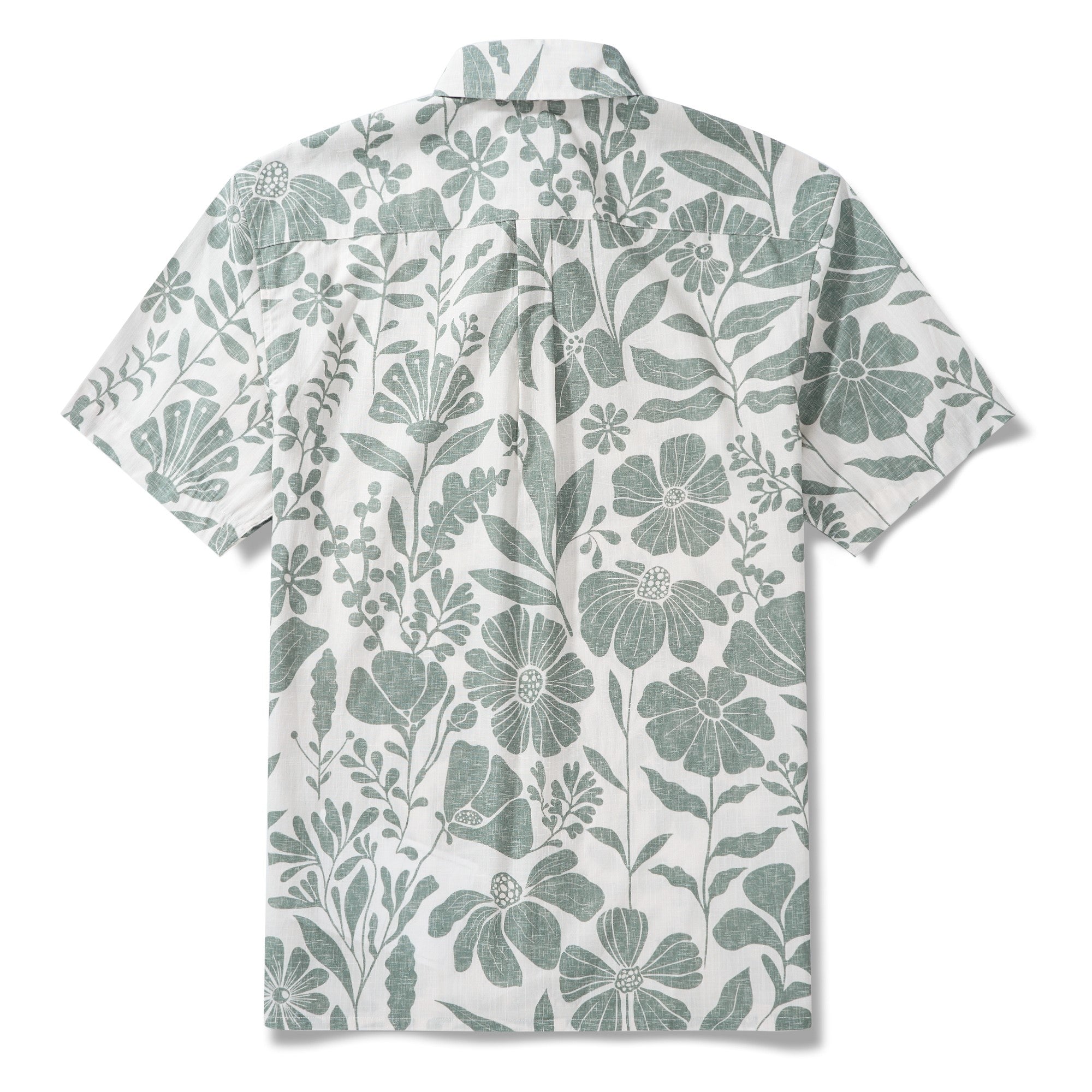 Chemise hawaïenne à fleurs vertes pour hommes - chemise à manches courtes à manches courtes à manches courtes