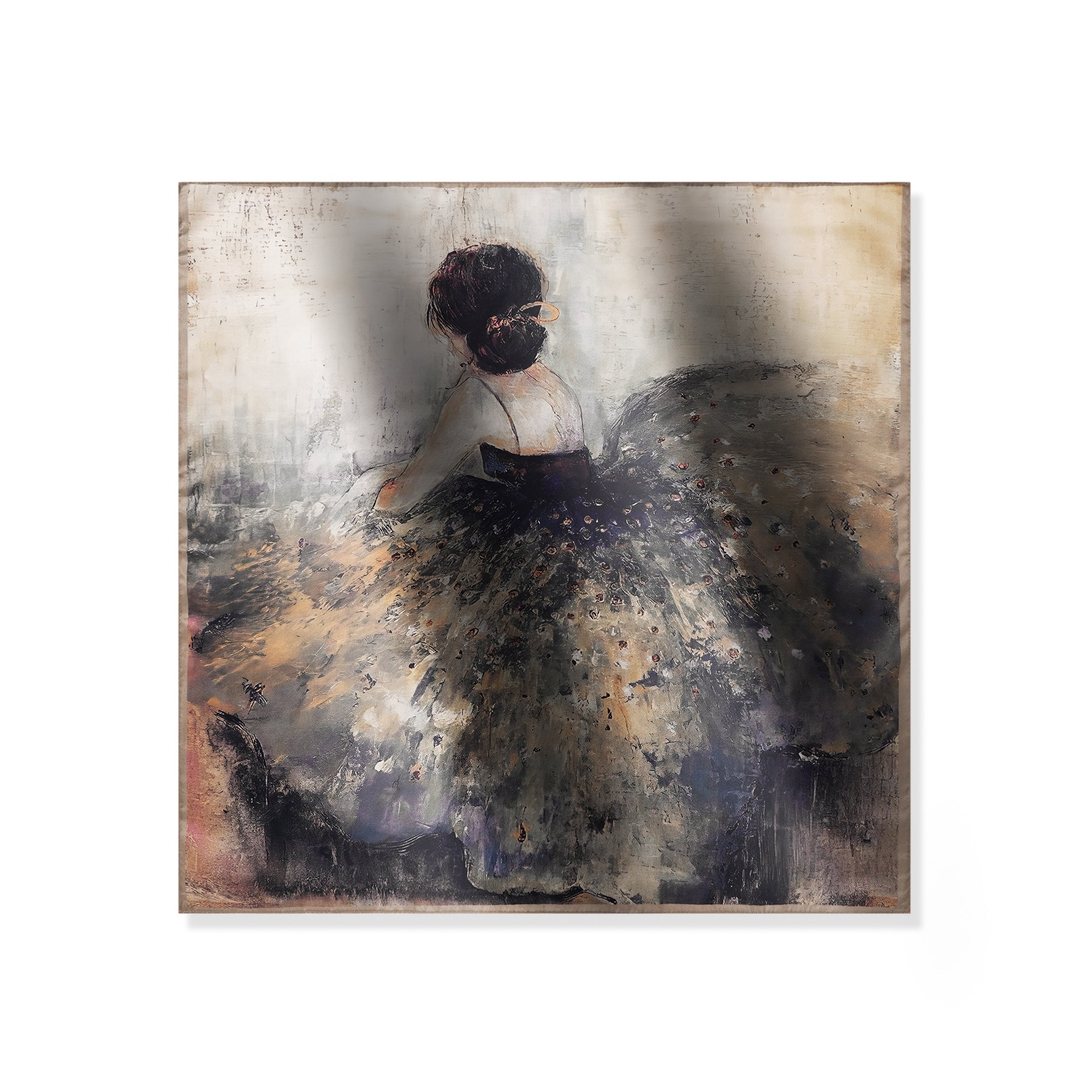 Floral Square Scarf 100% Mulberry Silk Timeless Dance Elegance Timeless Dance Elegance 100% Silk 53*53cm