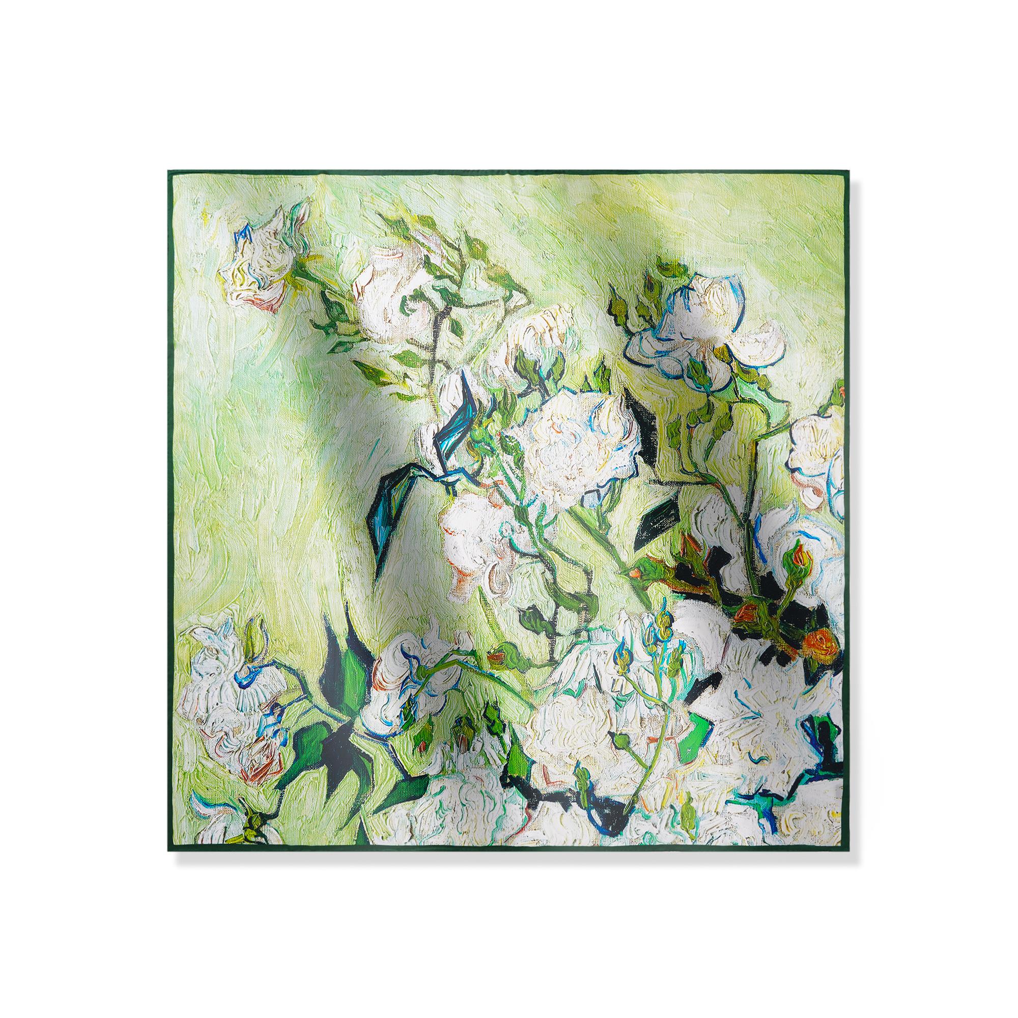 Floral Square Scarf 100% Mulberry Silk Whispers of Spring Bloom Whispers Of Spring Bloom 100% Silk 108*108cm