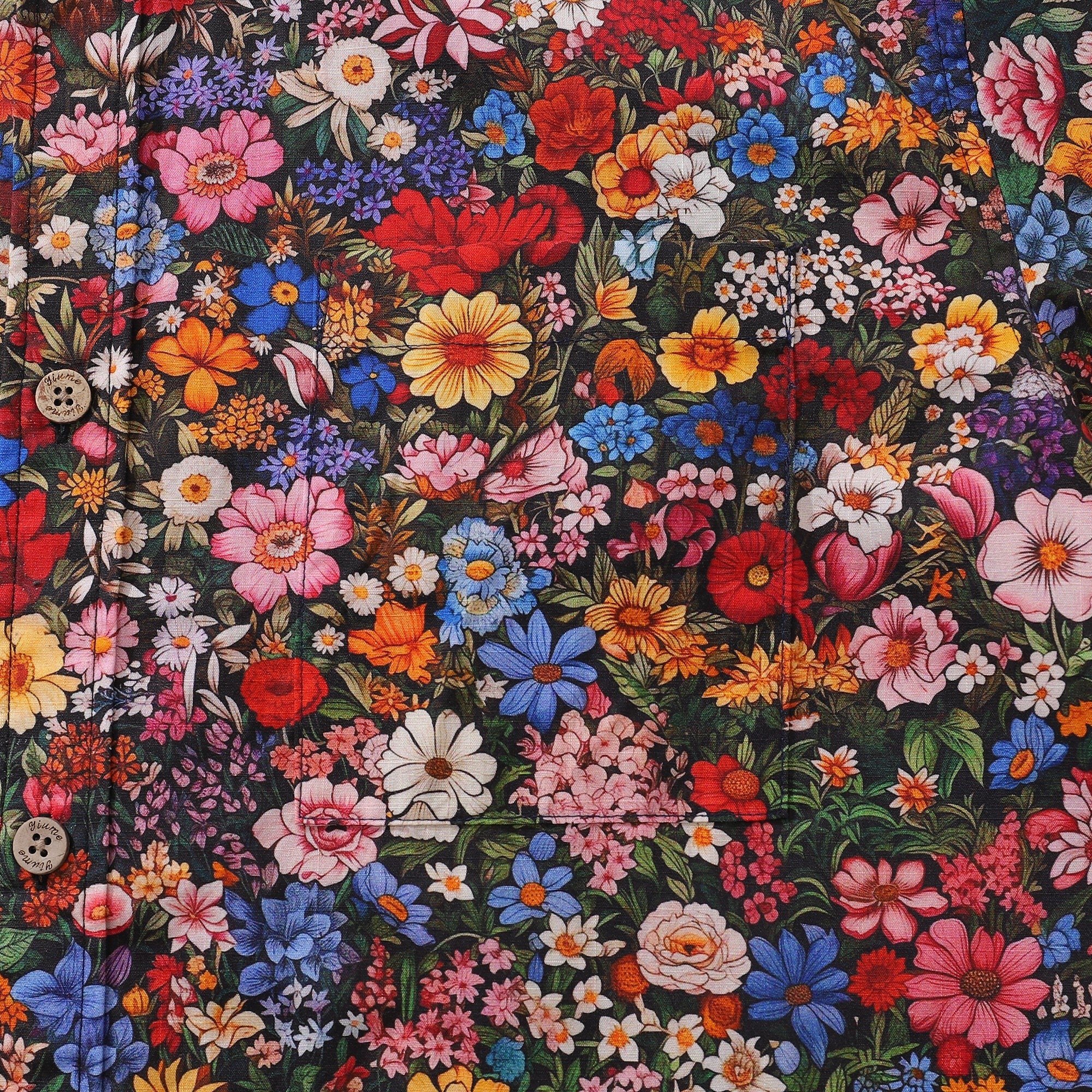 1960s Vintage Hawaiian Shirt For Men Flower Print Shirt Cotton Button-down Short Sleeve Floral Aloha Shirt