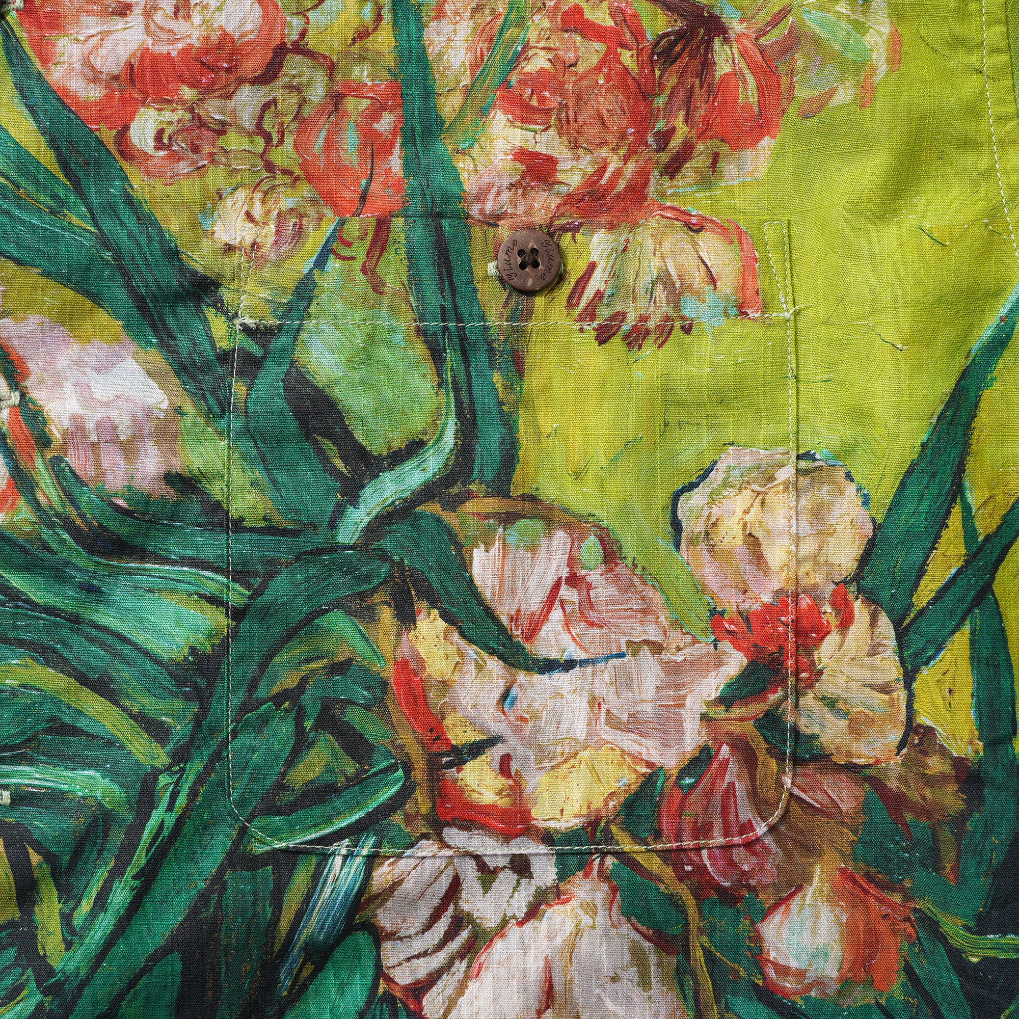 Collier de camp à manches courtes à manches courtes à manches courtes 100% coton Van Van Gogh Blossoms