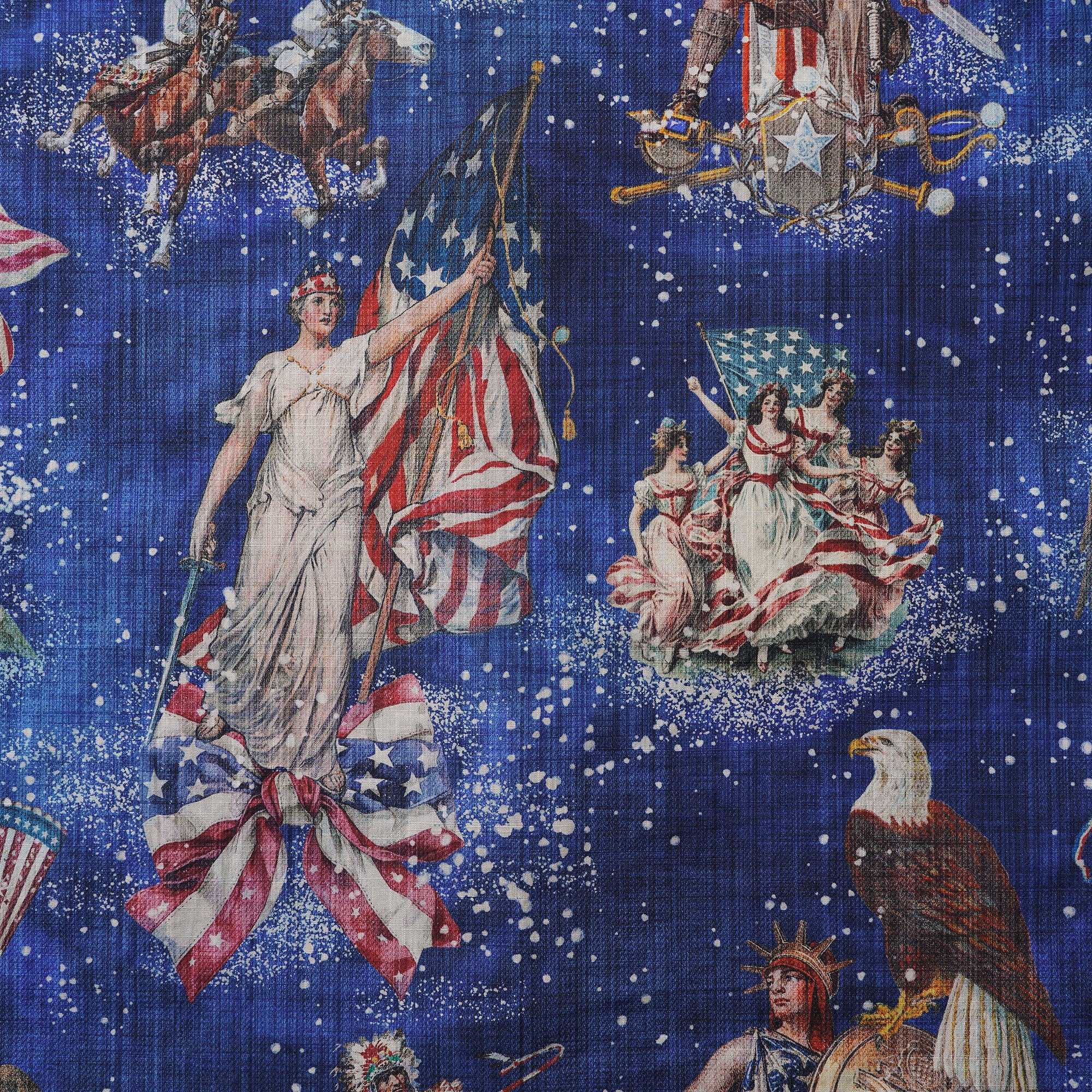 Men's Hawaiian Shirt Short Sleeve Button-down 100% Cotton Blue Aloha Stars & Stripes