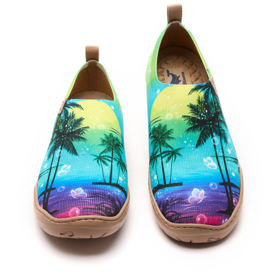 Coconut Palm Sun Women's Slip-On Shoes Painted Canvas Sneakers