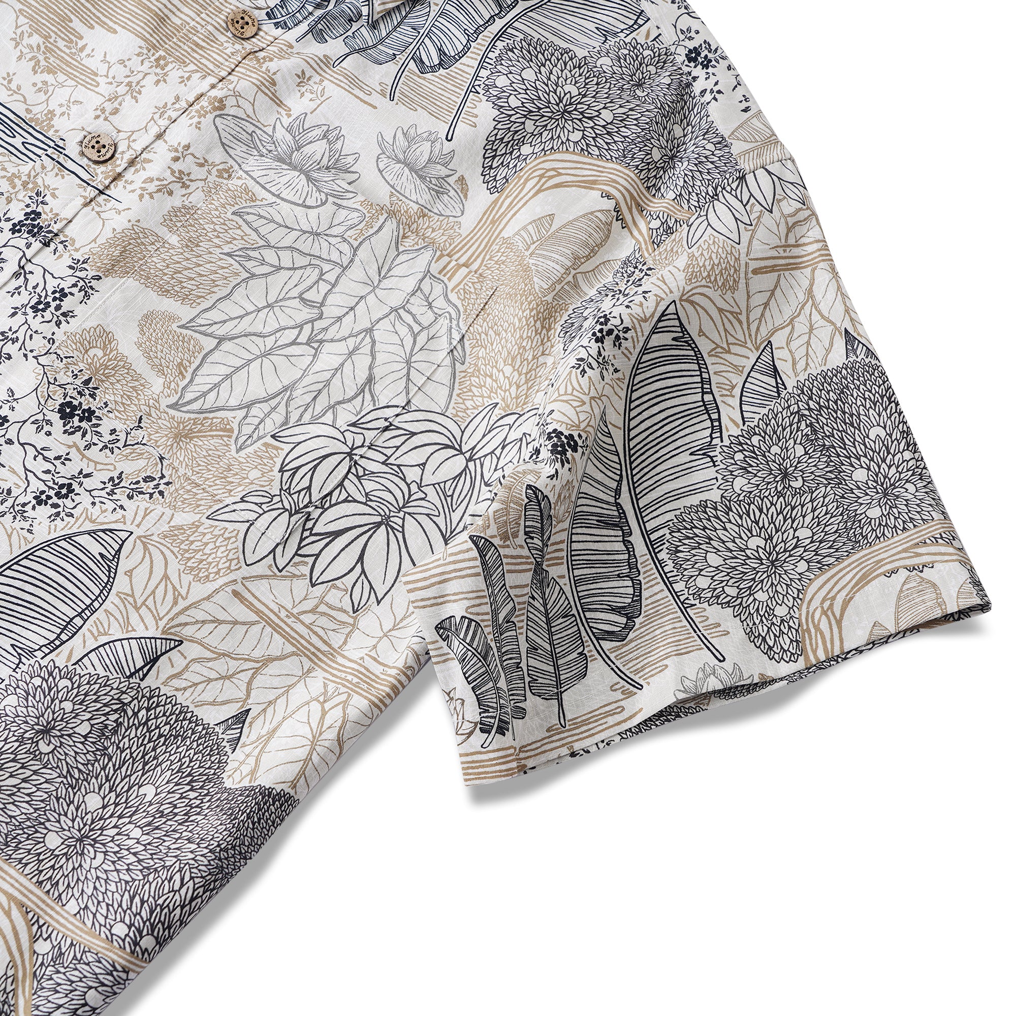 Chemise à manches courtes en coton 100% pour homme, marron Aloha hawaïenne