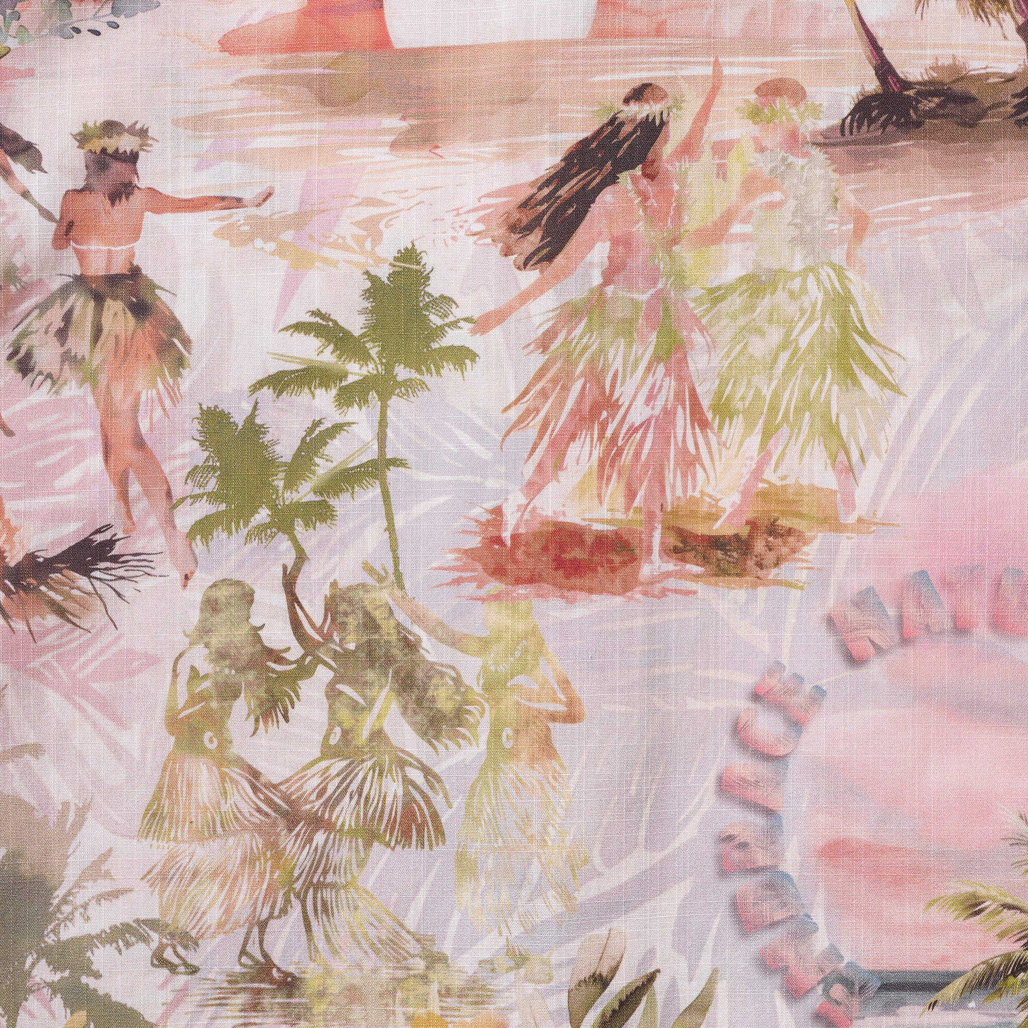 Damen Hawaiian Shirt Kurzarm Knopfverschluss 100% Baumwolle Beige Aloha Entspannende Tropen-Vibes