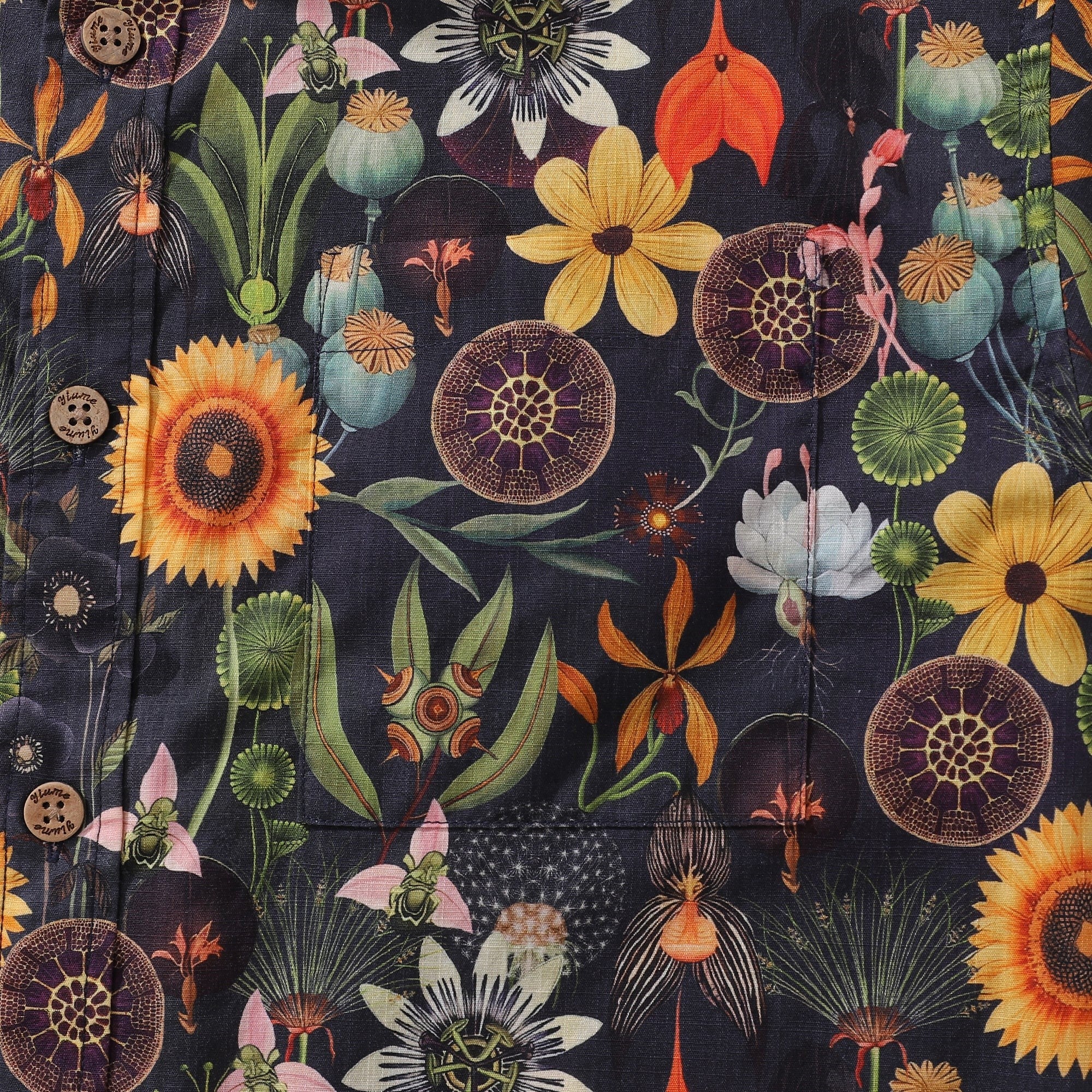 1930s Floral Hawaiian Shirt For Men Sunflower Shirt 100% Cotton Short Sleeve Button-down Dress Shirt