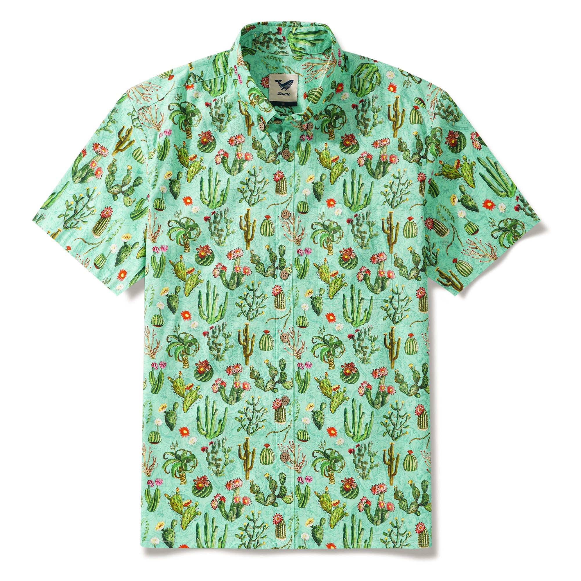 Chemise cactus pour hommes chemises hawaïennes vertes