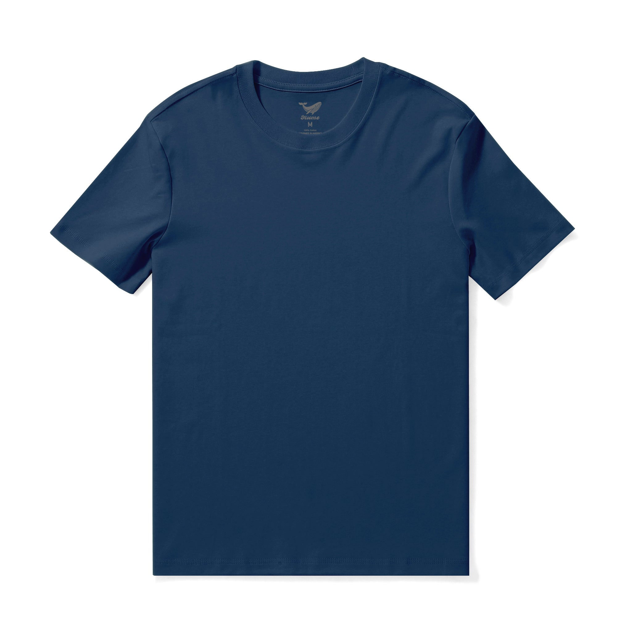 Hawaiian Tee For Men Crew Neck 100% Cotton - NAVY BLUE