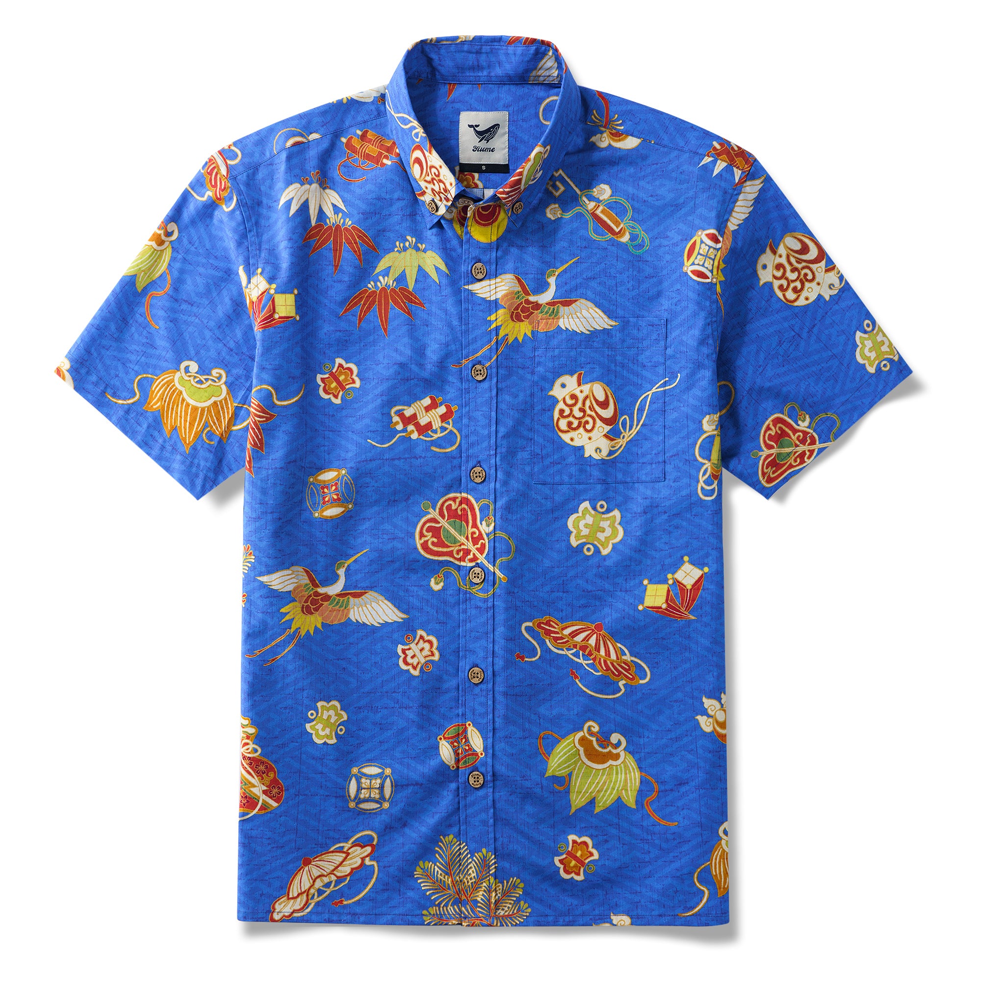 Chemise à manches courtes en coton 100 % pour homme avec boutons Nippon's Treasure Patterns Aloha Hawaiian