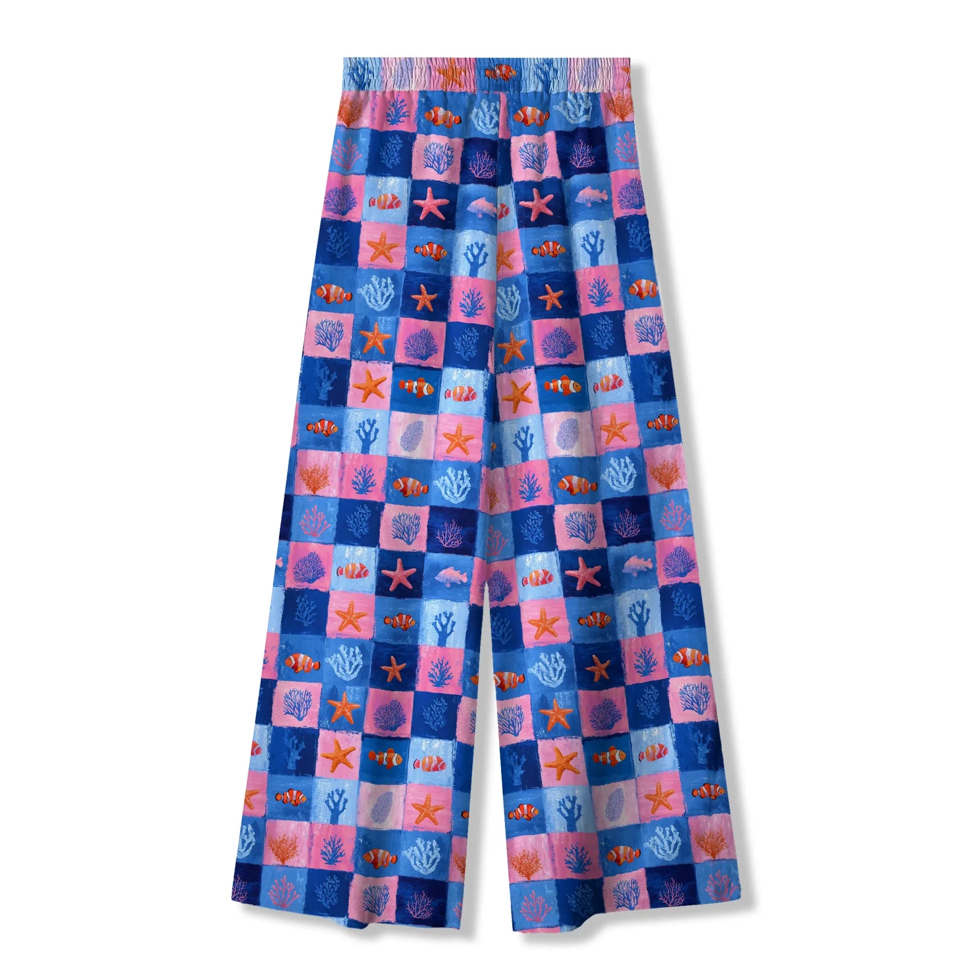Women's art-inspired lounge pants, eco-friendly fabric