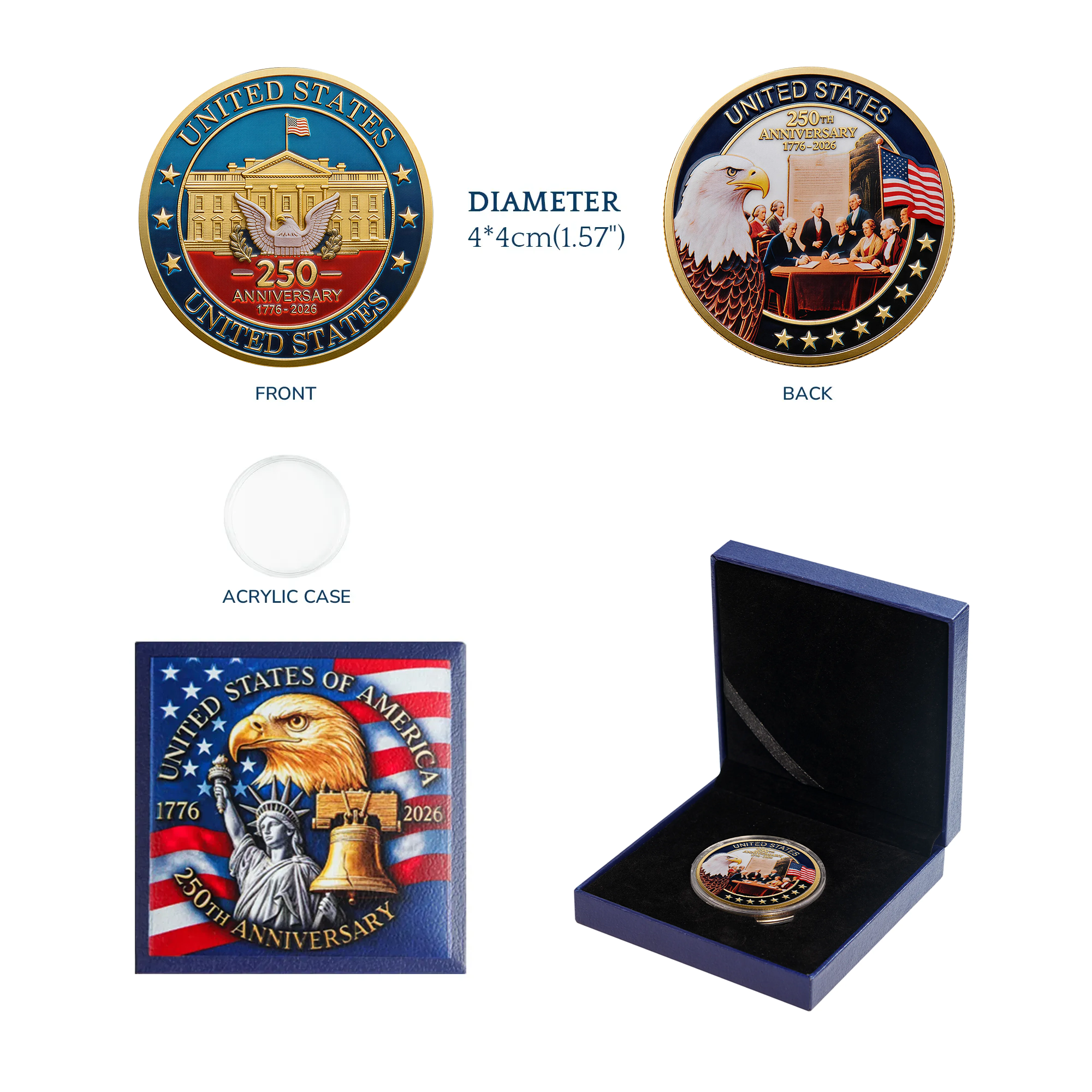 Display box for America 250th Anniversary Coin
