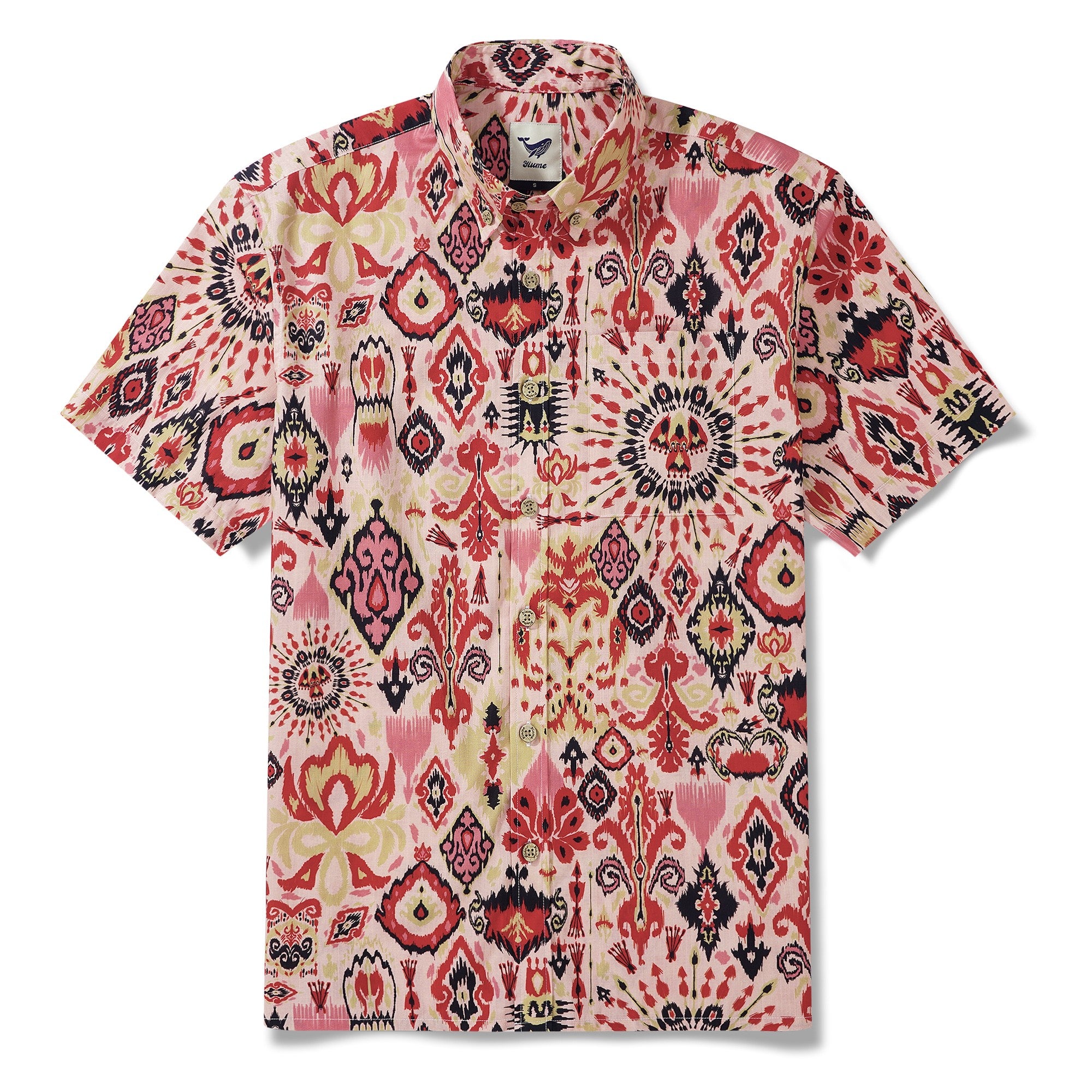 Men's Hawaiian Shirt Short Sleeve Button-down 100% Cotton Black Aloha Ikaika Hawaiian Artisan Shirt