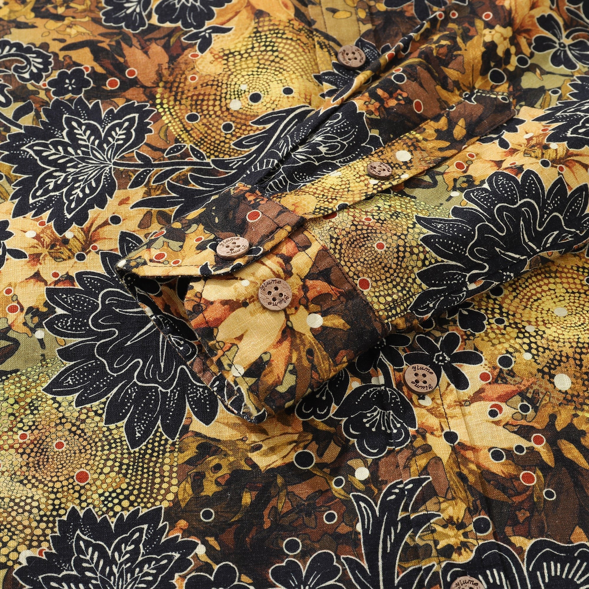 Chemise hawaïenne pour hommes The Silent Bloom en coton à boutons, à manches longues Aloha