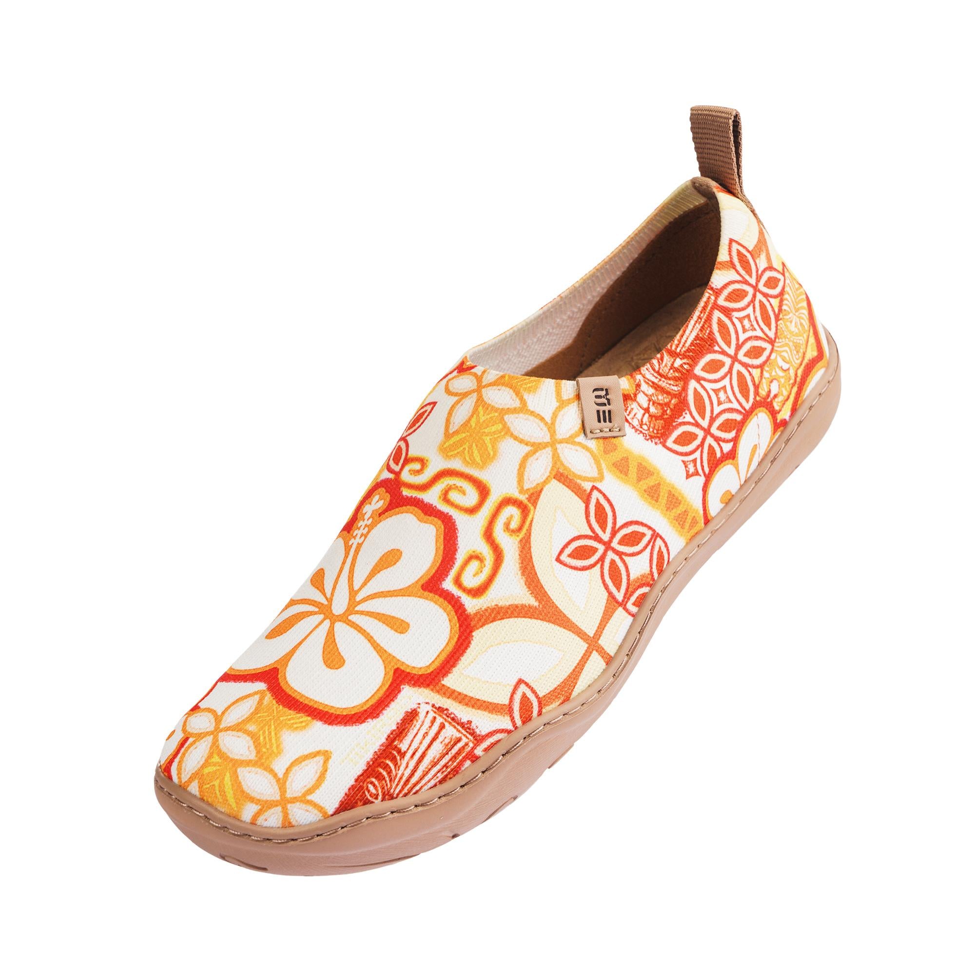 Tiki imprimer des chaussures à enfiler pour femmes par des baskets en toile peinte en tikirob