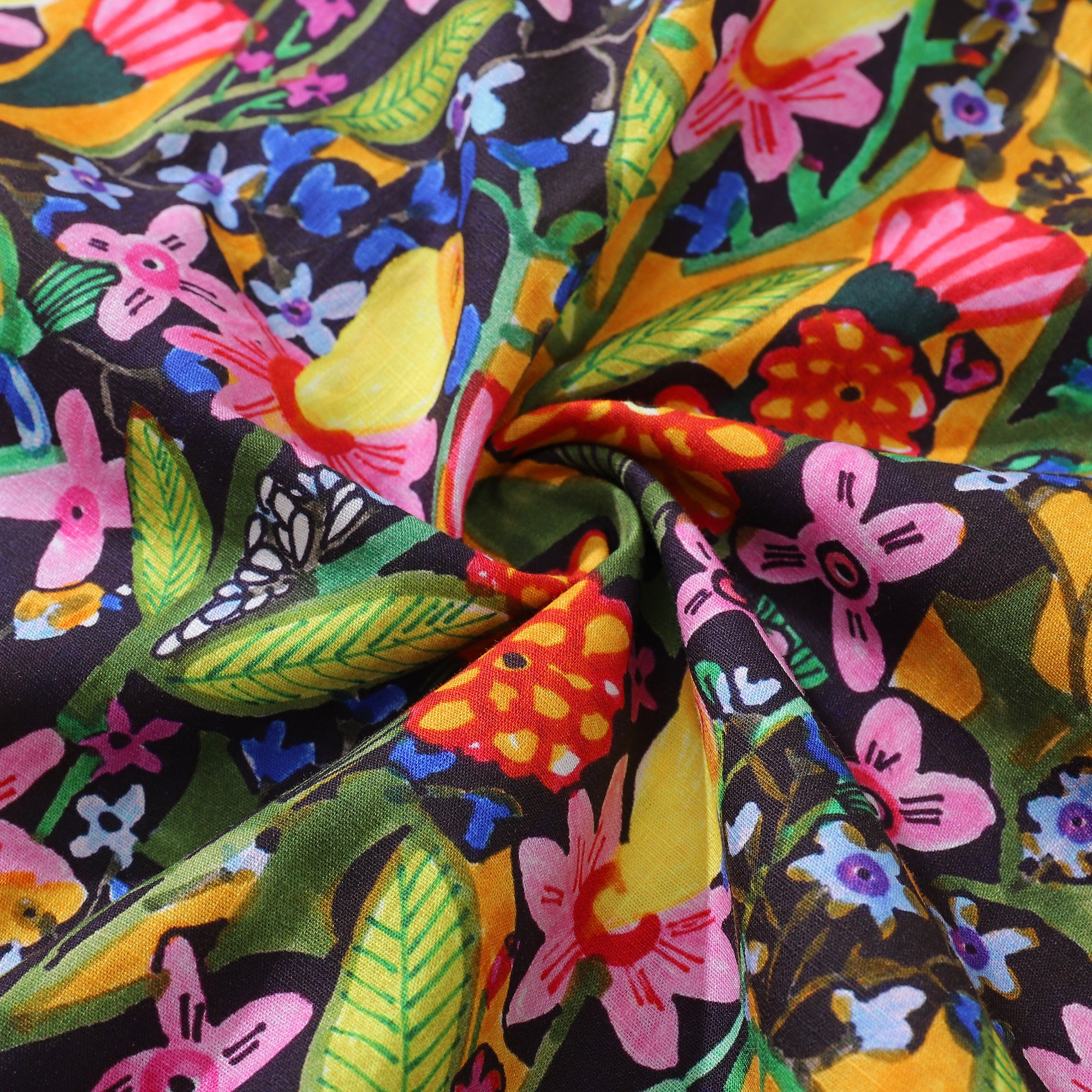 Hawaiian Shirt für Männer Mango Flower Fusion von Sharon Nullmeyer Button-down Hemd Kurzarm 100% Baumwolle Aloha Hemd