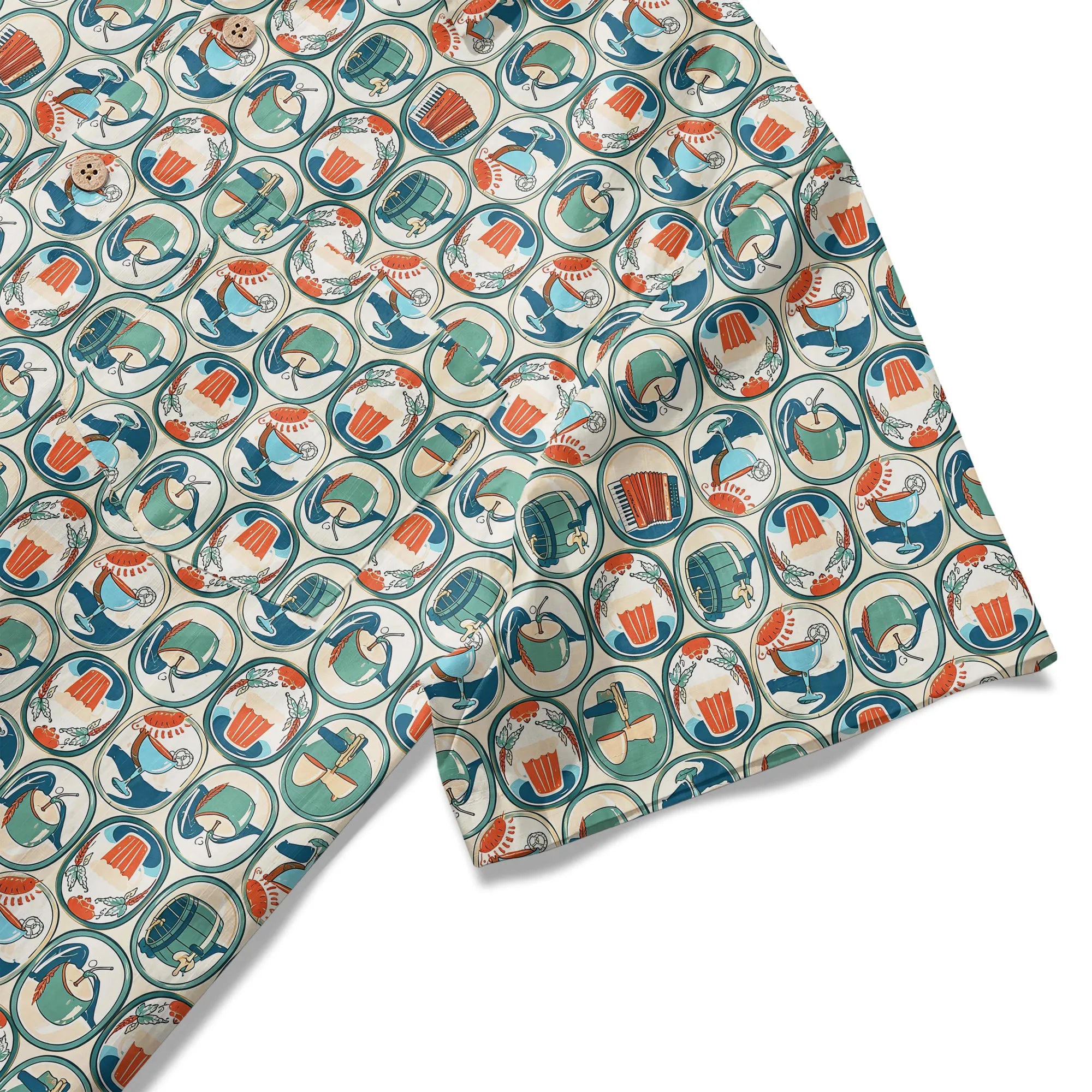 LeosWare men's button-up Hawaiian shirt, short sleeve, festival wear