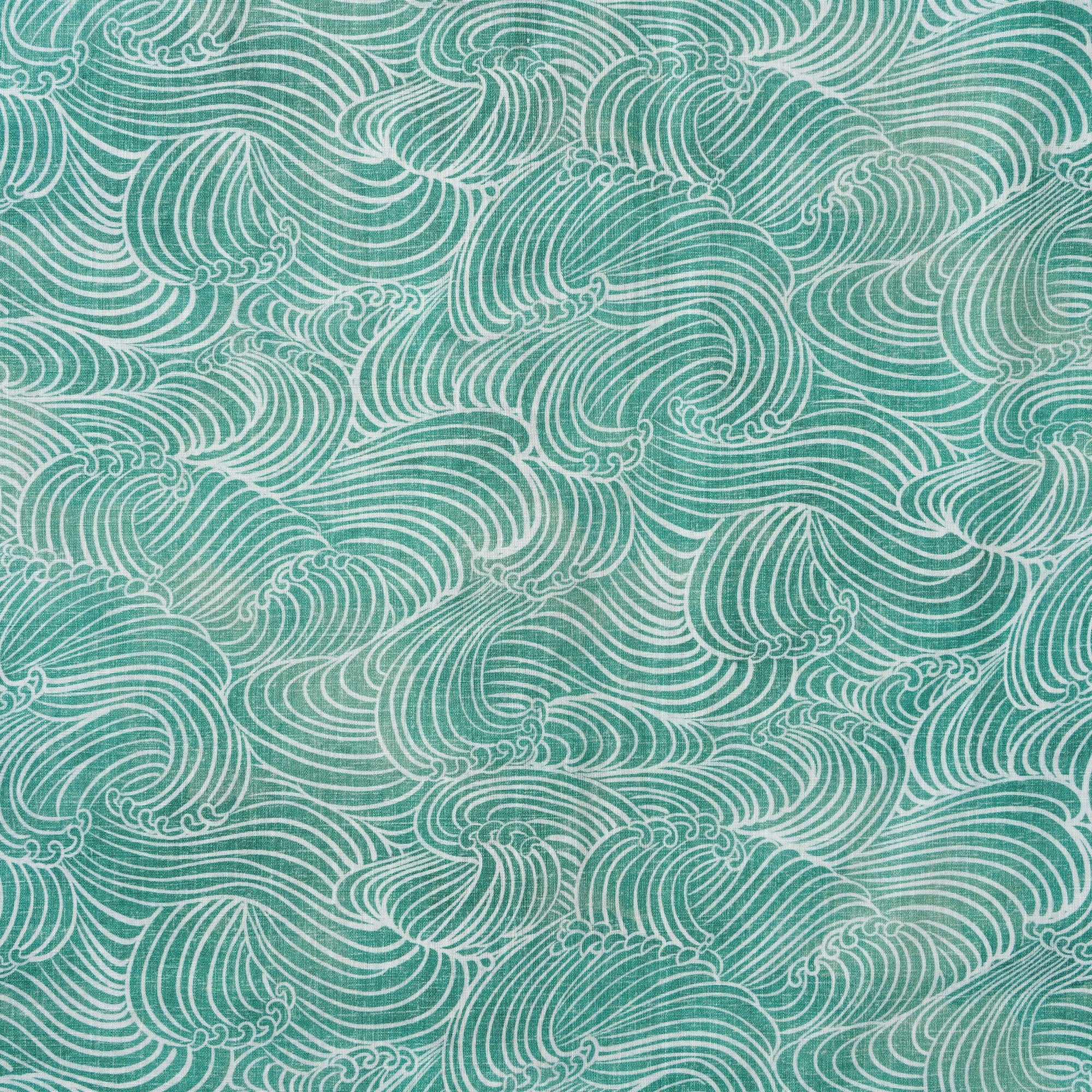 Men's Hawaiian Shirt Short Sleeve Button-down 100% Cotton Green Aloha Ripple Chronicles