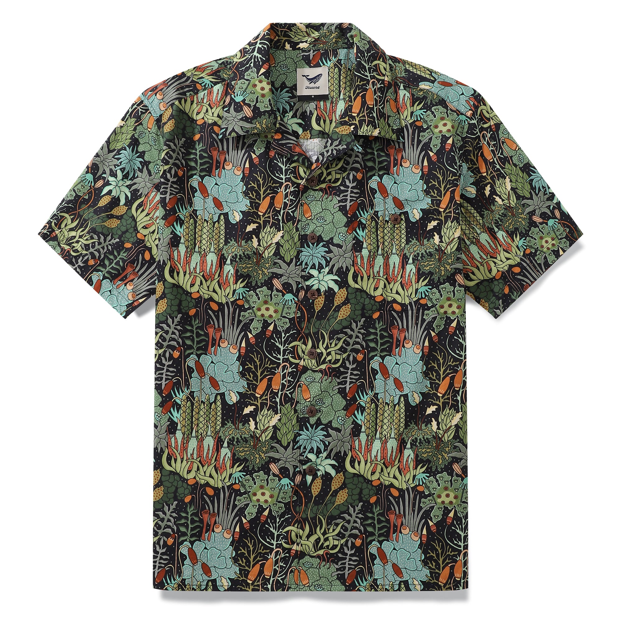 Hawaiian Shirt For Men 1950s Vintage Moss Meadow Shirt Camp Collar 100% Cotton