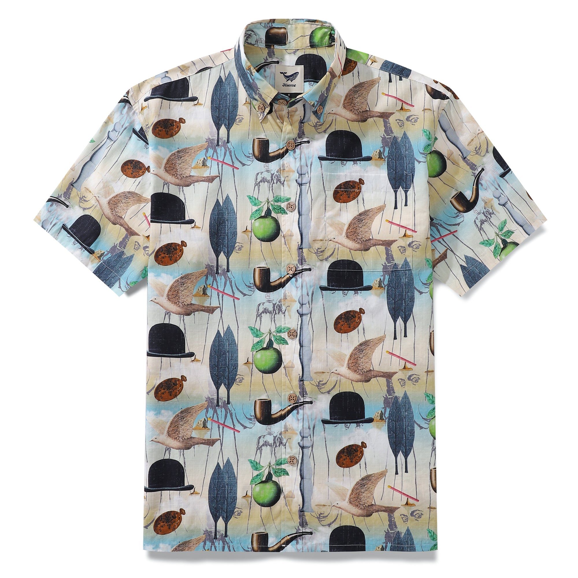 Men's Hawaiian Shirt Surreal fantasy Cotton Button-down Short Sleeve A ...