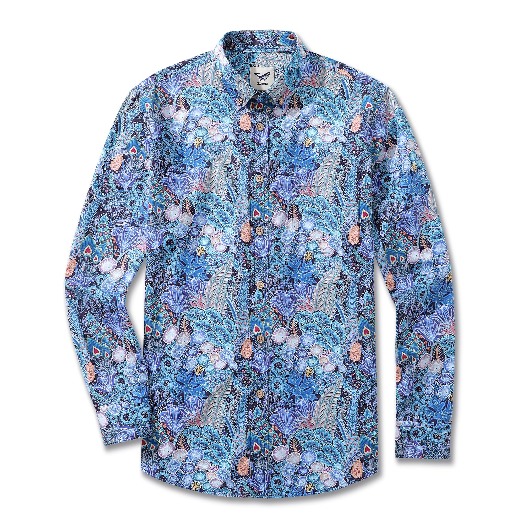 Men's Hawaiian Shirt Floral Pattern Series 2 Print Cotton Button-down –  Yiume