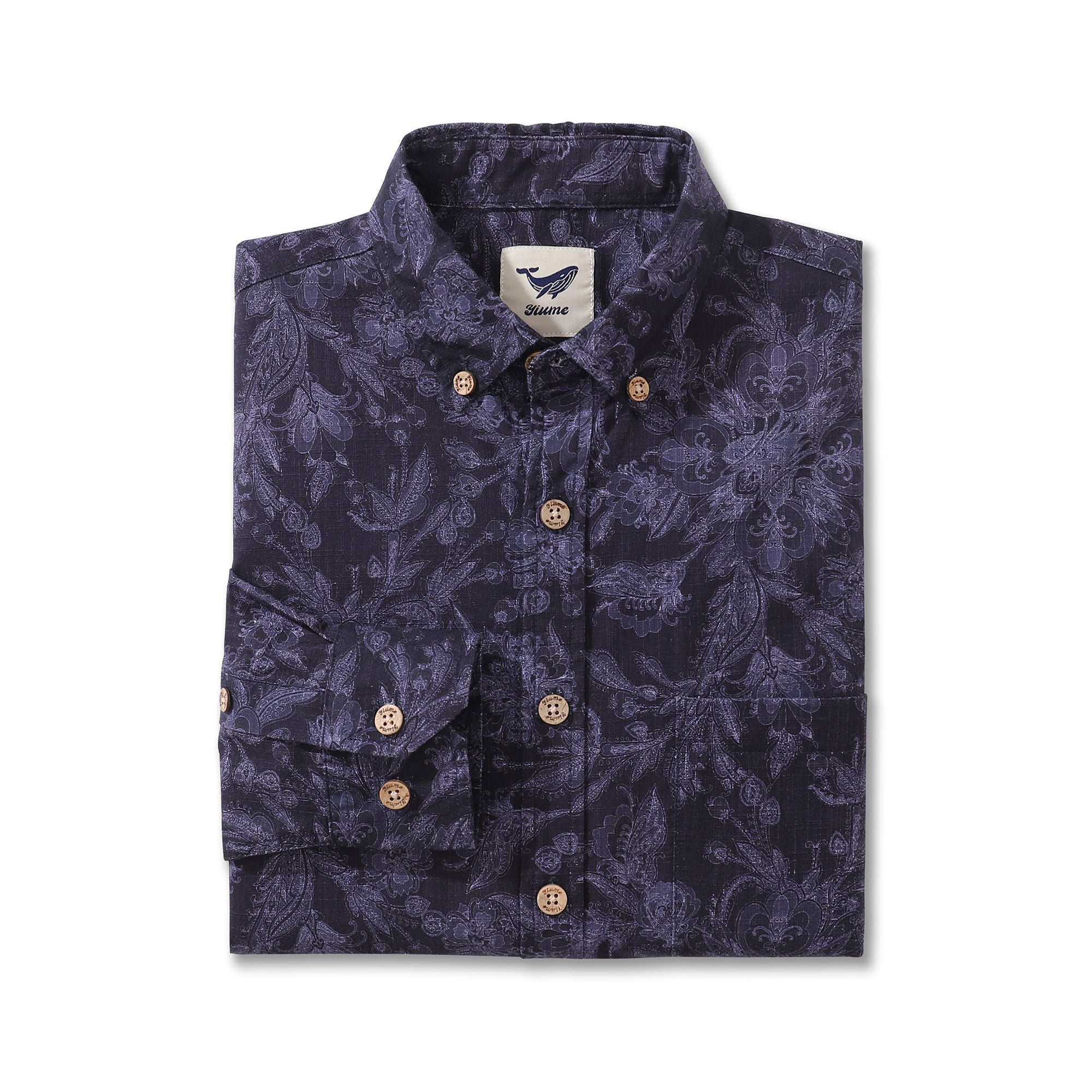 Men's Hawaiian Shirt Enchanted Elegance Cotton Button-down Long Sleeve Aloha Shirt