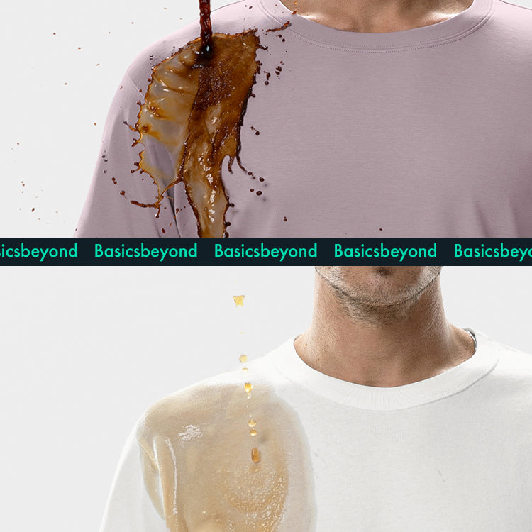 Basicsbeyond™ Hawaiian Tee For Men Stain proof T-shirt Crew Neck 100% Cotton - PURPLE Stain Proof Tee - Purple