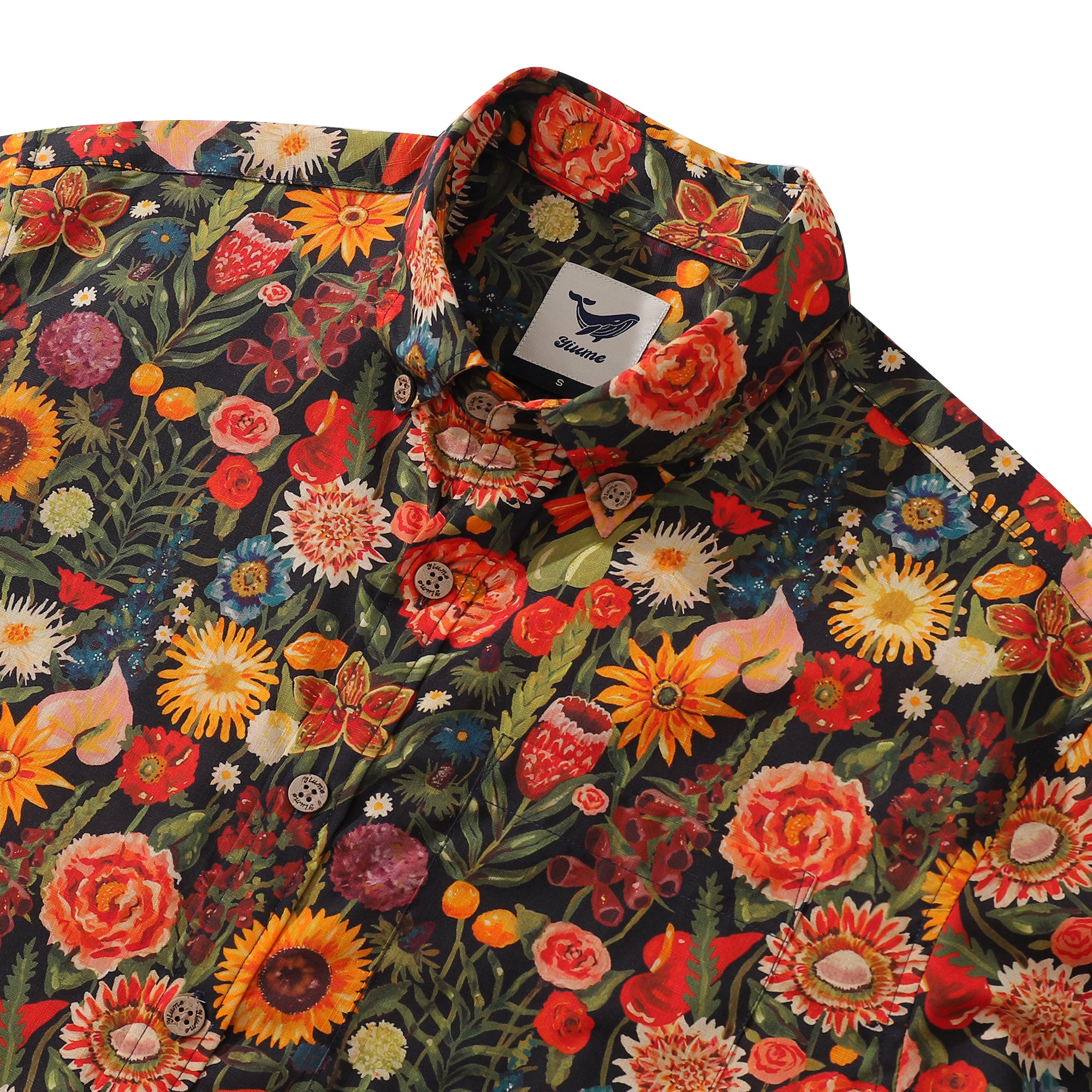 1930s Vintage Hawaiian Shirt For Men Flowers Shirt Button-down Short Sleeve 100% Cotton Shirt
