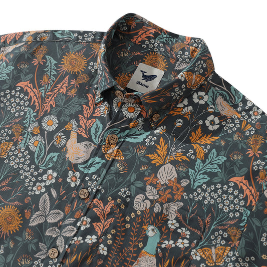 Hawaiian Shirt For Men Birds Shirt Button-down Shirt Short Sleeve 100% Cotton Shirt Nature's Symphony By Abigail Bryan