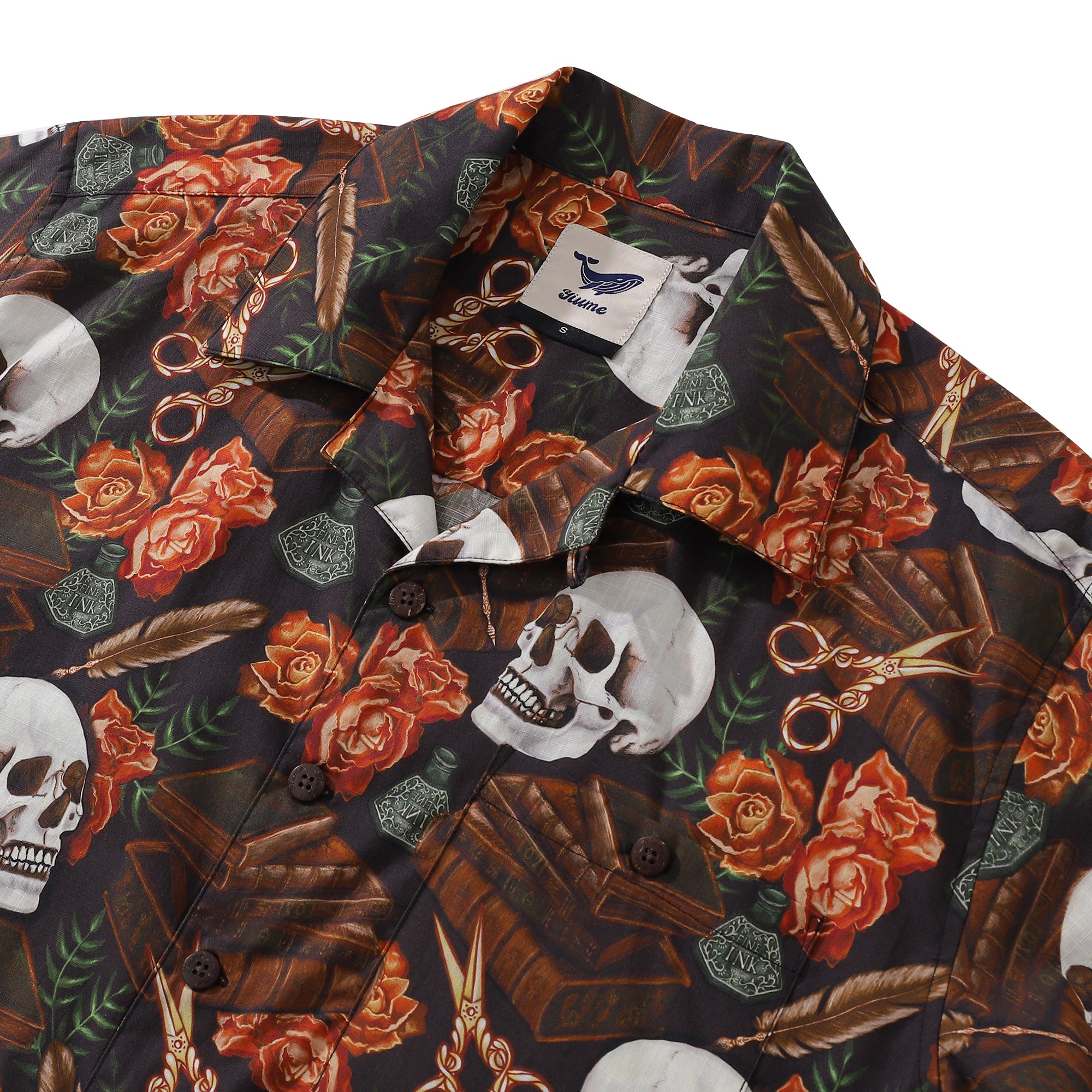Hawaiian Shirt For Men Dark Academia By Luova Flow Shirt Camp Collar 100% Cotton