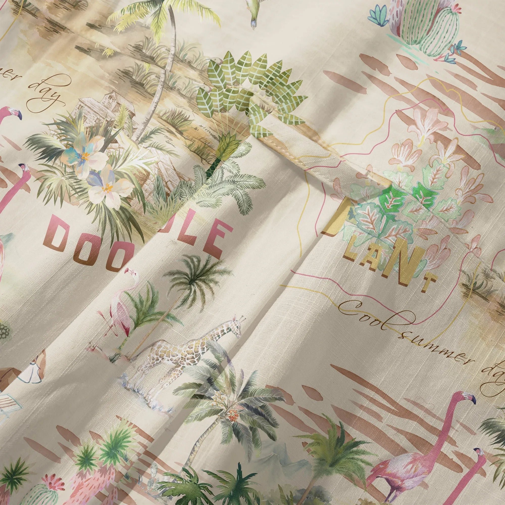 Button-up Hawaiian shirt with flamingo design