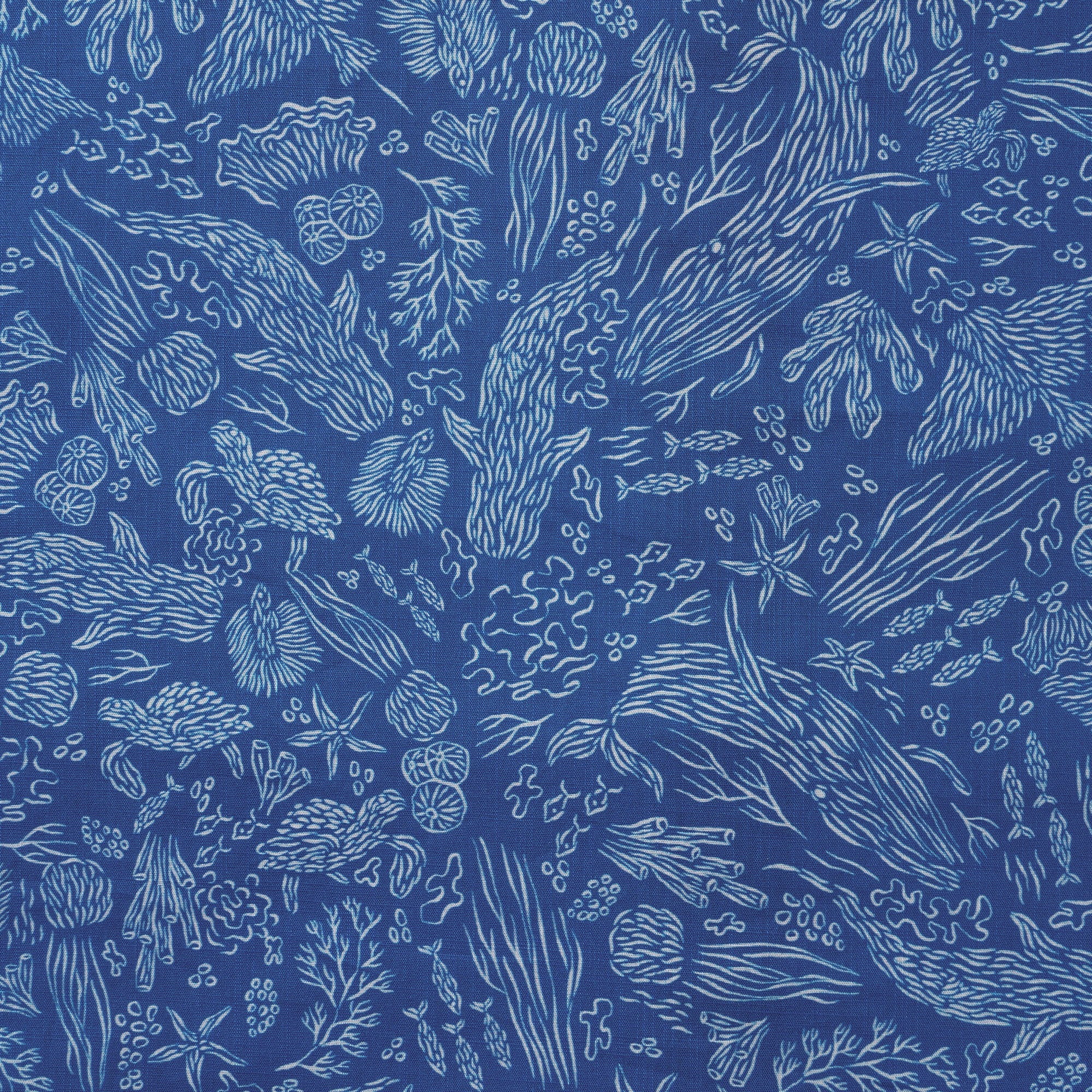 Herren-Hawaiian-Hemd Kurzarm-Button-Down 100% Baumwollblau Aloha All ist Wasser und Wasser ist alles von Circe Oropeza