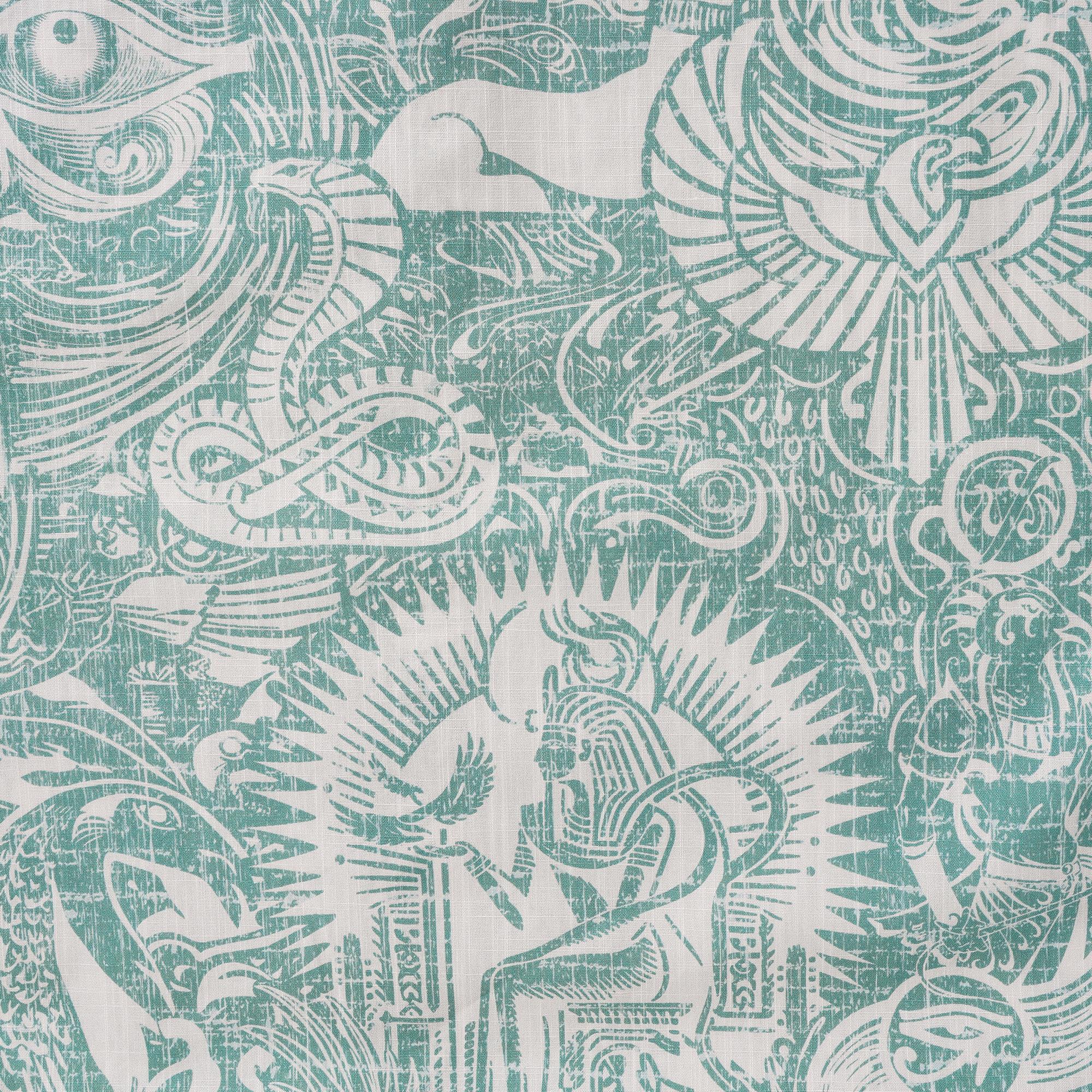 Chemise hawaïenne masculine à manches courtes à manches courtes 100% coton vert alloha mythes égyptiens