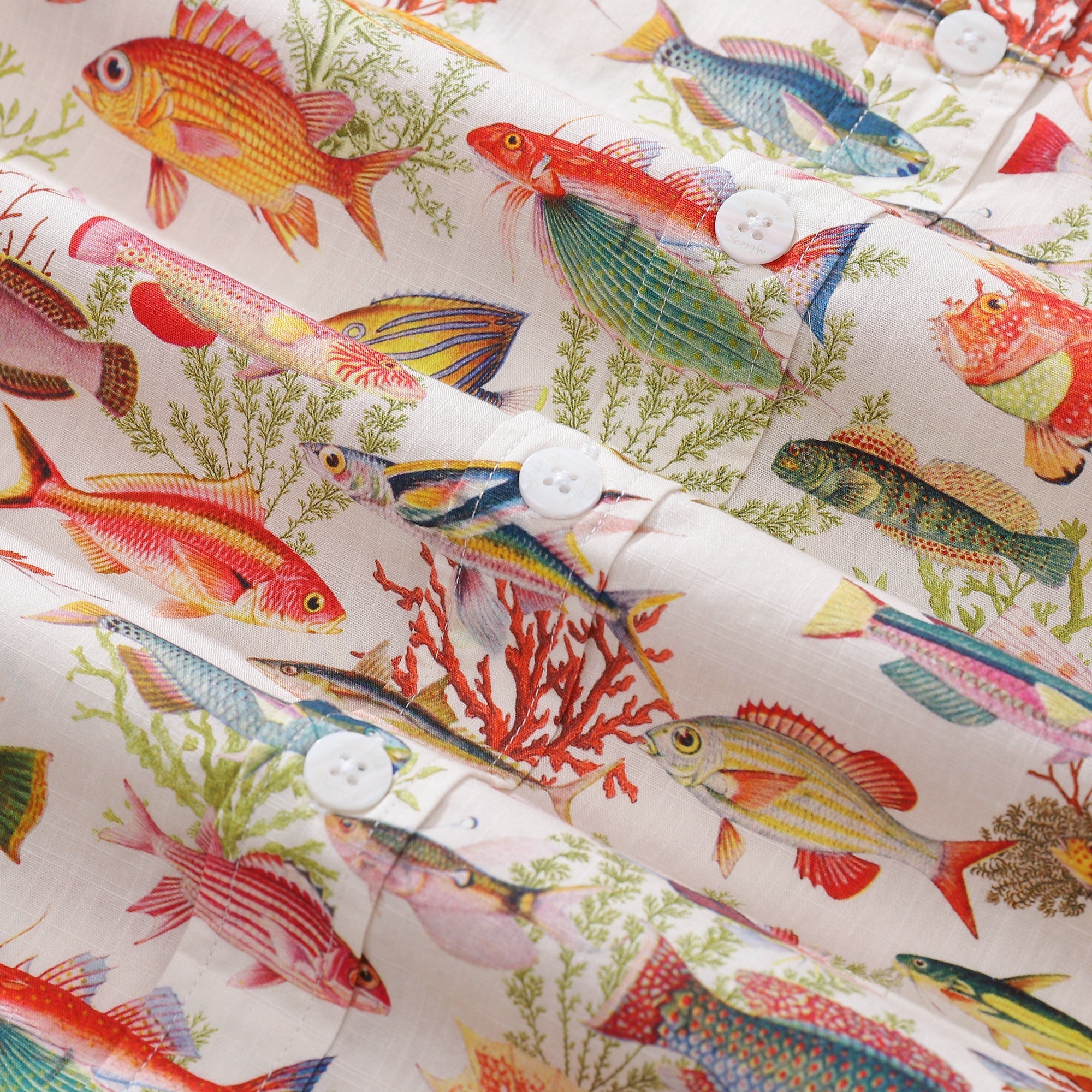 Yiume Fishing Shirt Hawaiian Shirt For Men 100% Cotton Short Sleeve Button-down Aloha Shirt