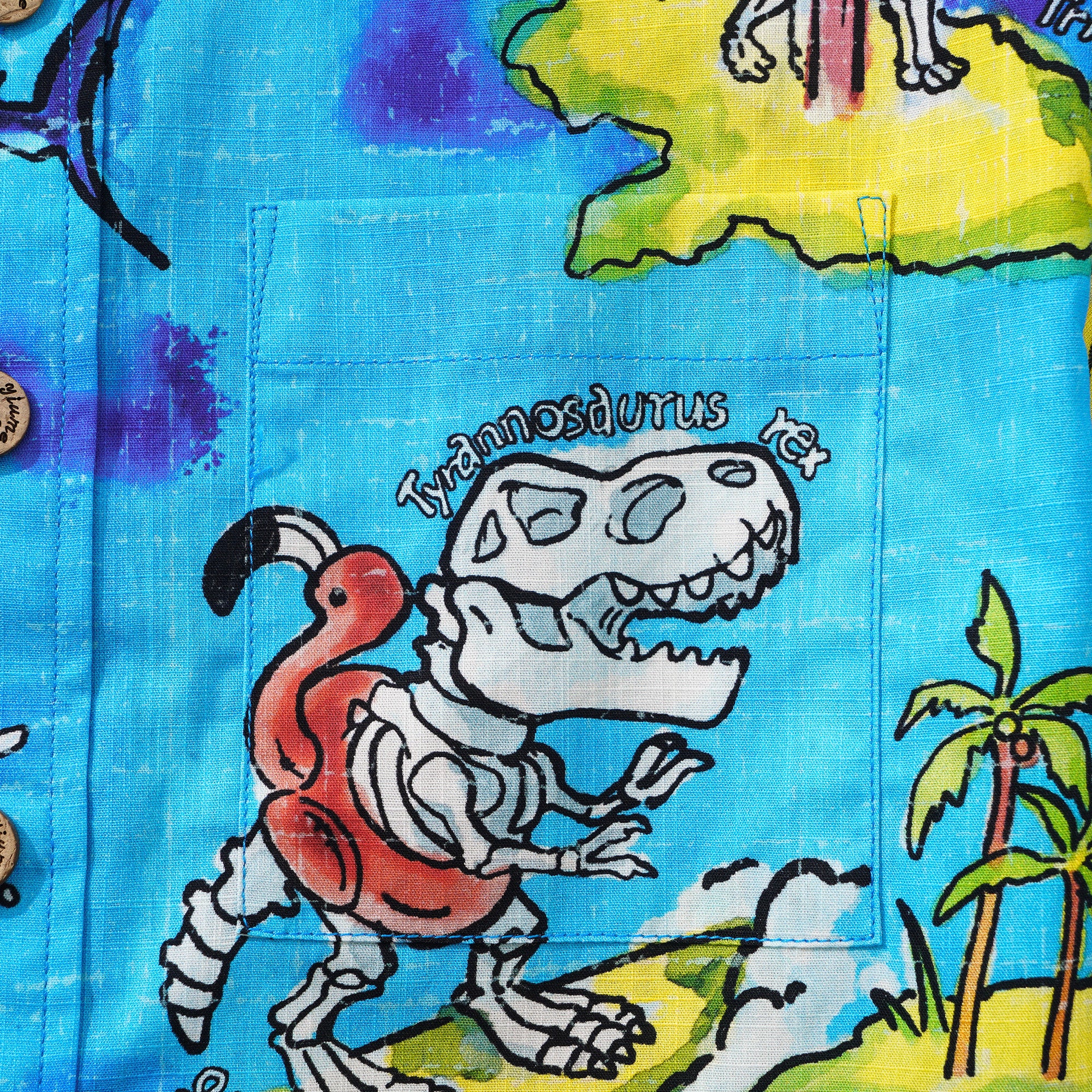 Kids' Hawaiian Shirt Short Sleeve Button-down 100% Cotton Blue Aloha Adventure Isle