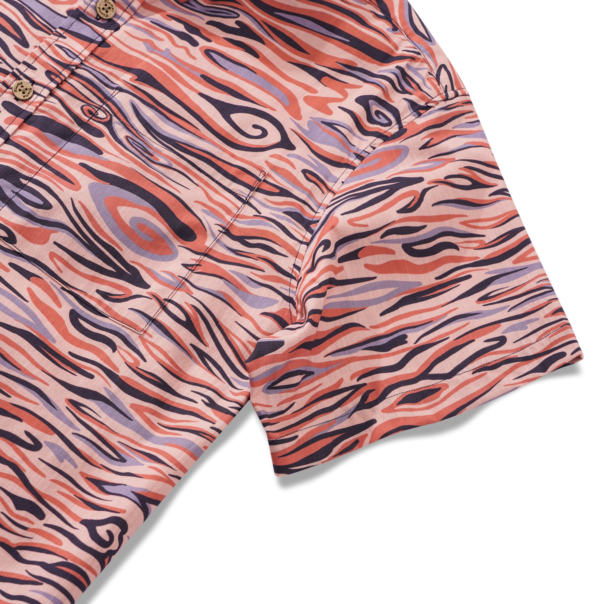 Herren Pink Hawaiian Shirt Kurzarm Button-Down 100% Baumwolle Aloha Drache Segen