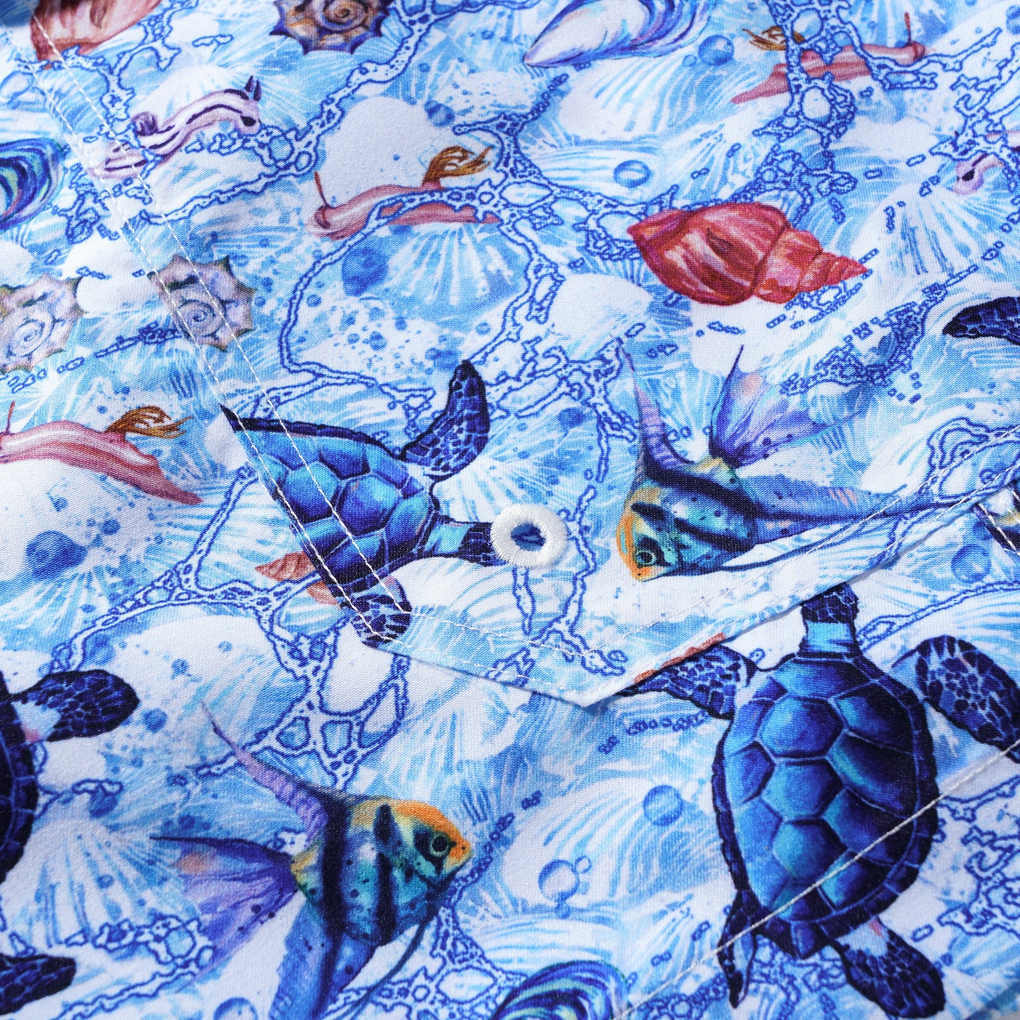 6-Inch Shorts For Men 100% Polyester Wandering Sea Turtle Casual Printed Shorts Beach Shorts 6-inch Casual Printed Shorts - Wandering Sea Turtle