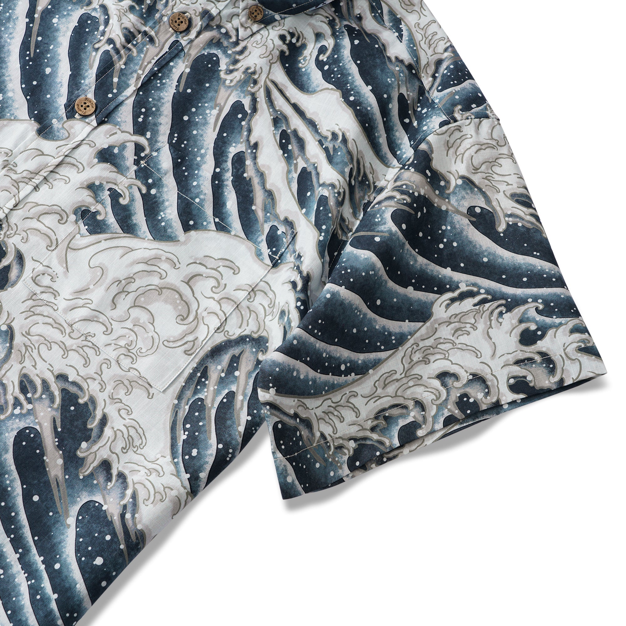 Chemise à manches courtes en coton 100% pour homme, beige, Aloha hawaïenne, Surfing Nuit Sombre