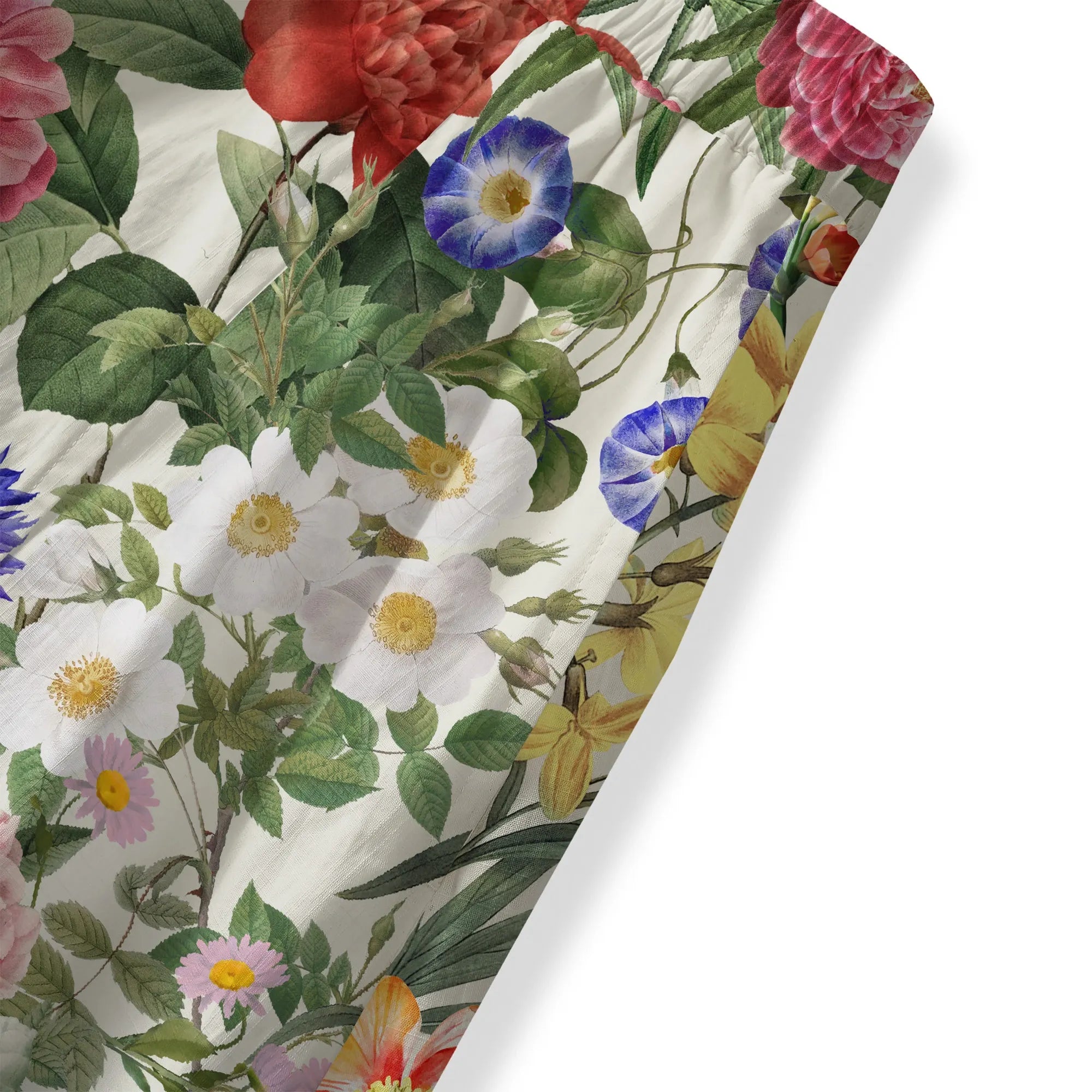 Close-up of floral pattern on Yellow Aloha Sunlight Florals Women's Skirt